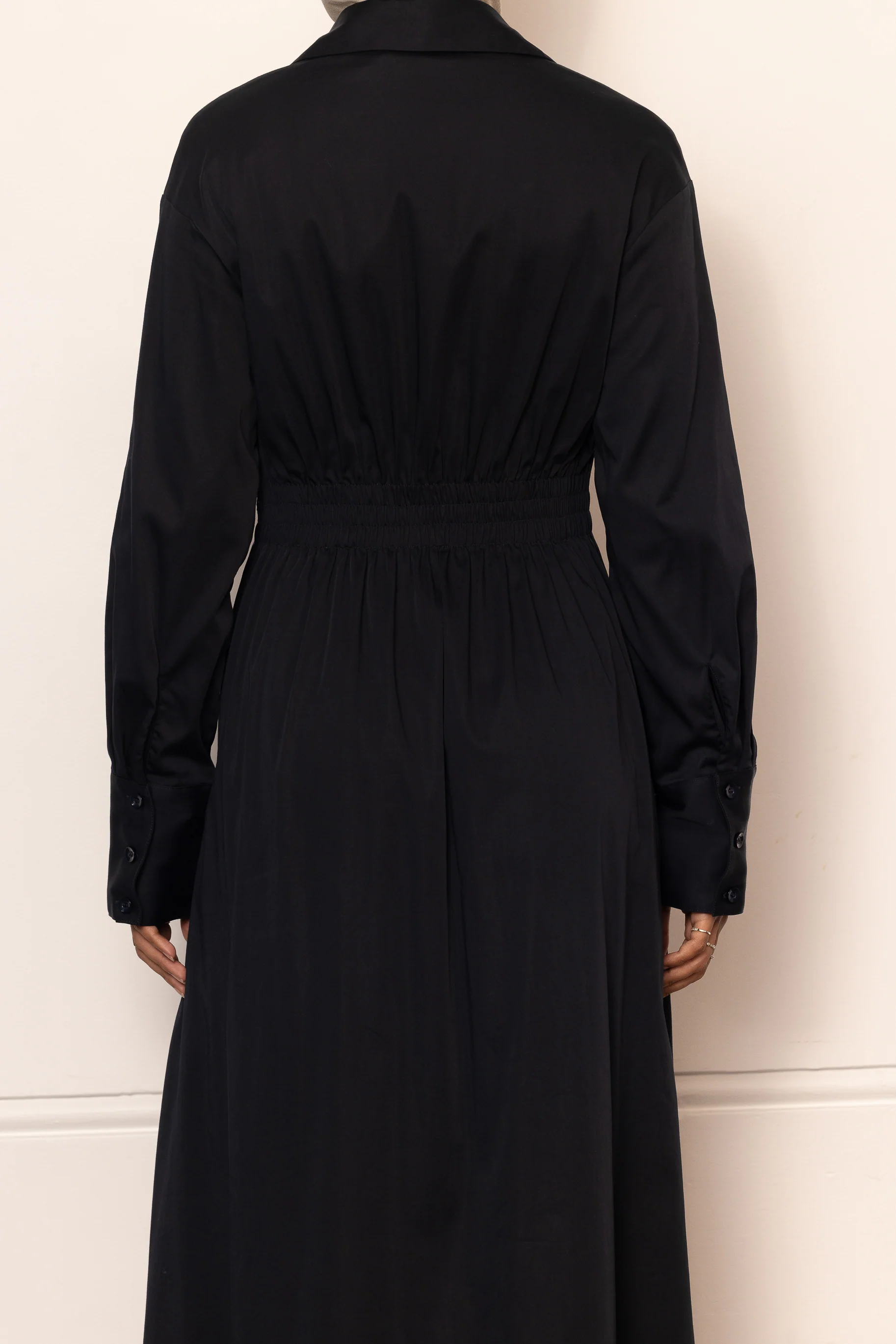 Aaliyah Cotton Shirt Dress - Navy - Image 4