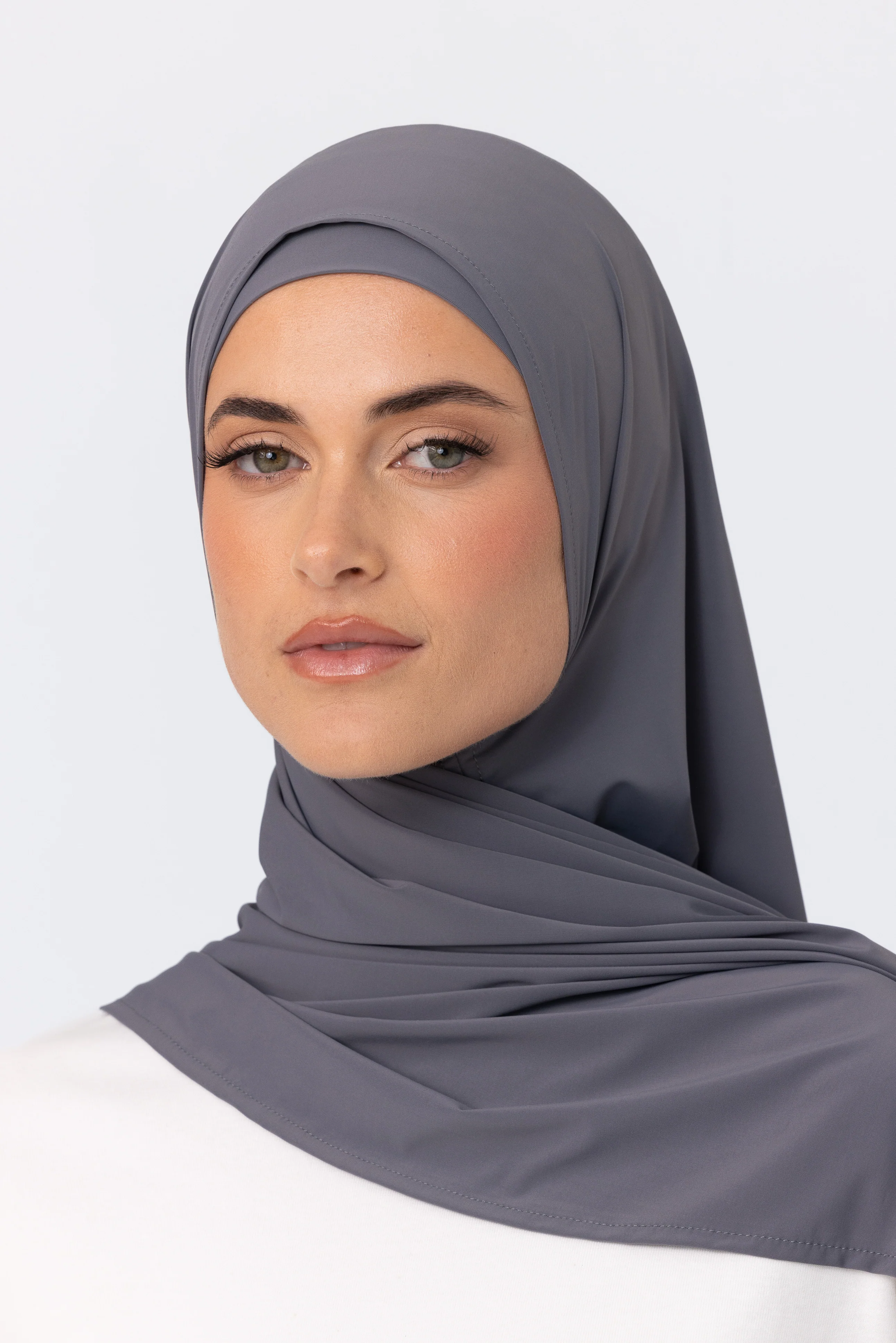 Active Instant Wrap Hijab - Steel Blue - Image 3