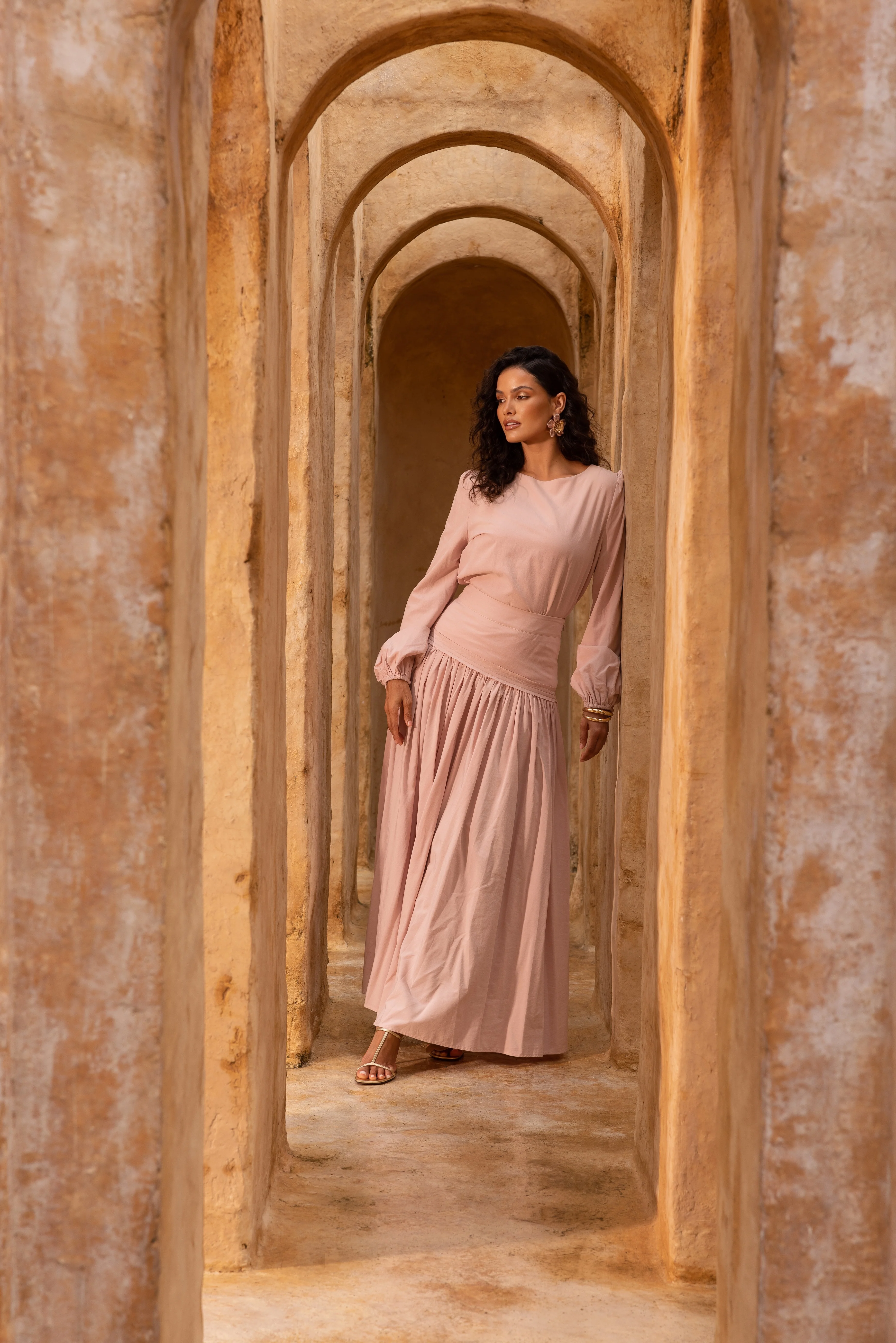 Adriana Maxi Skirt - Dusty Pink