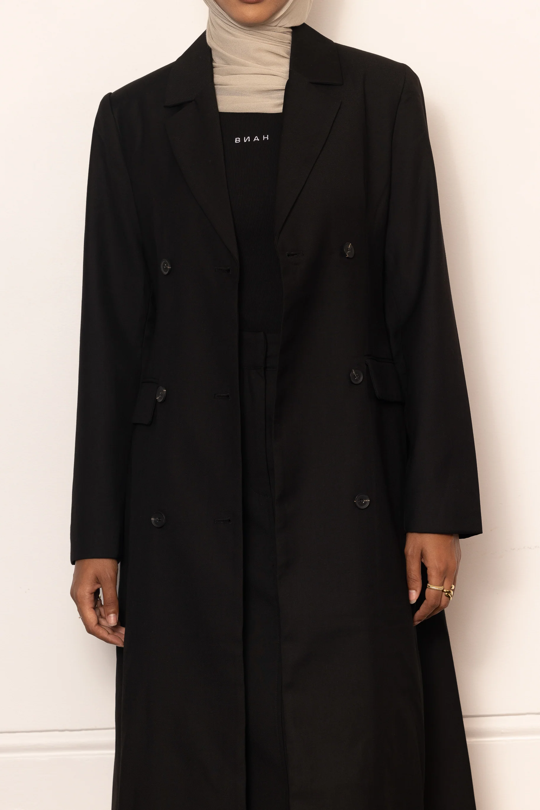Alexa Double Breasted Coat - Black - Image 3