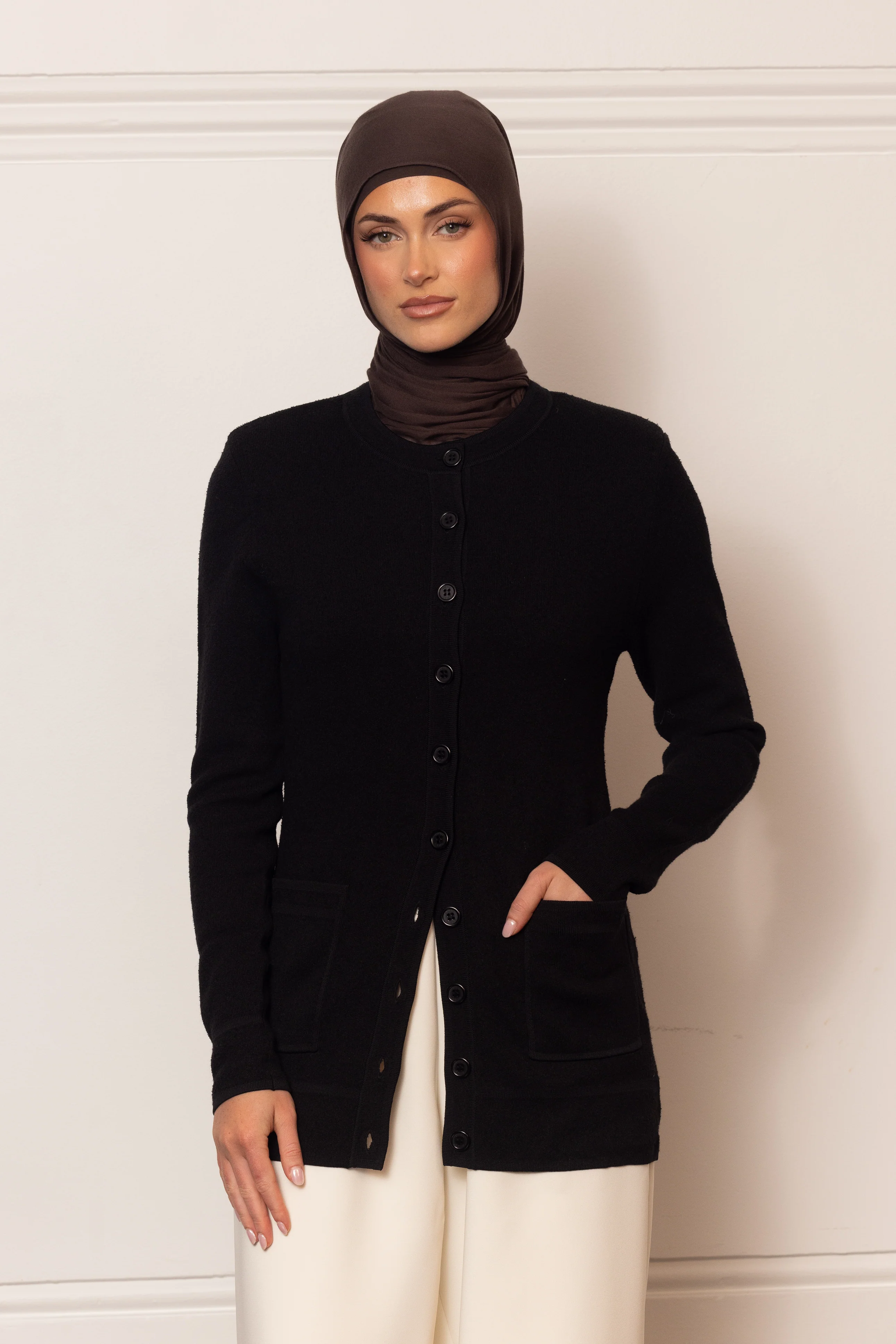 Batul Boucle Cardigan - Black - Image 5