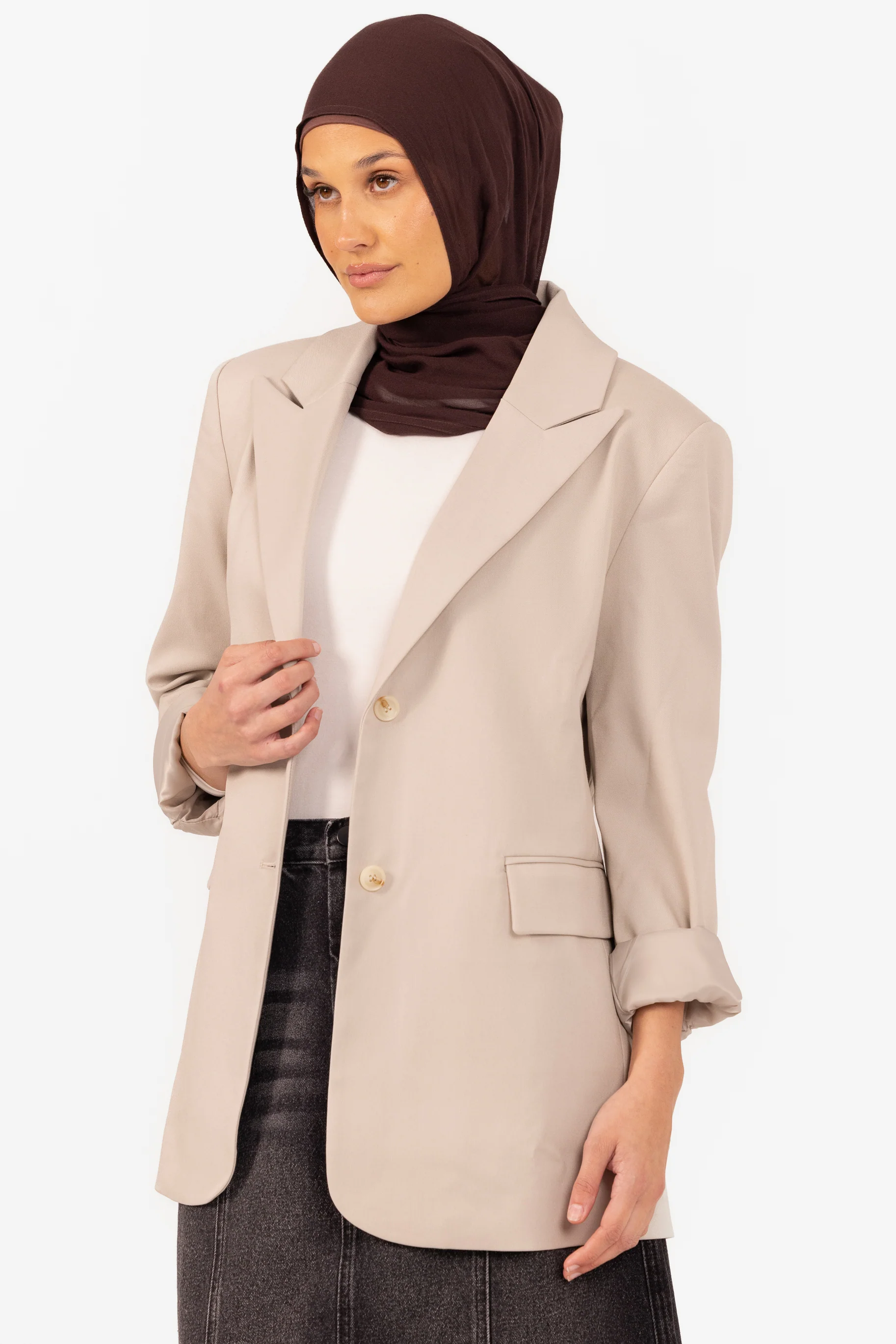 Bianca Oversized Blazer - Stone - Image 4