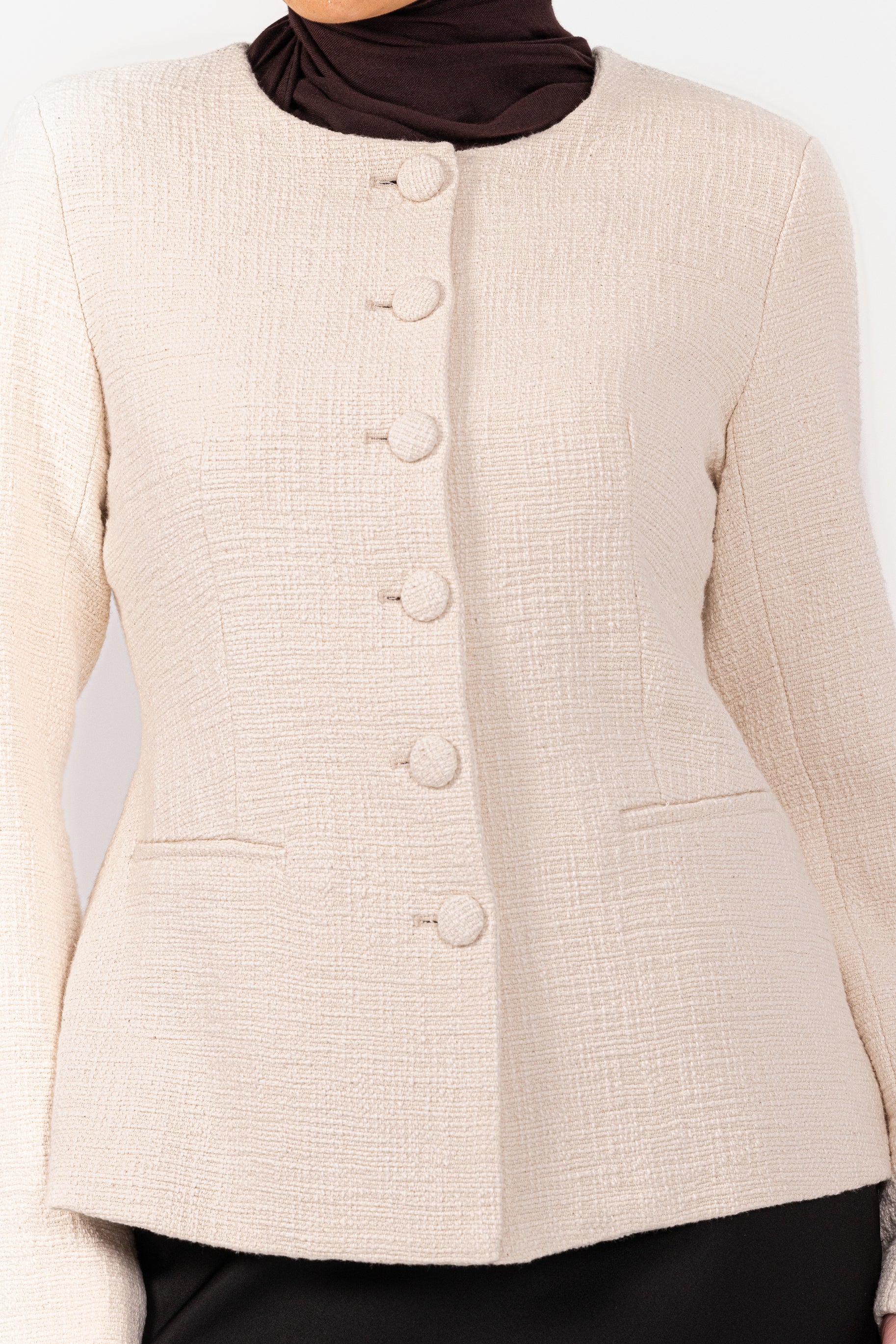 Blair Boucle Jacket - Cream - Image 4