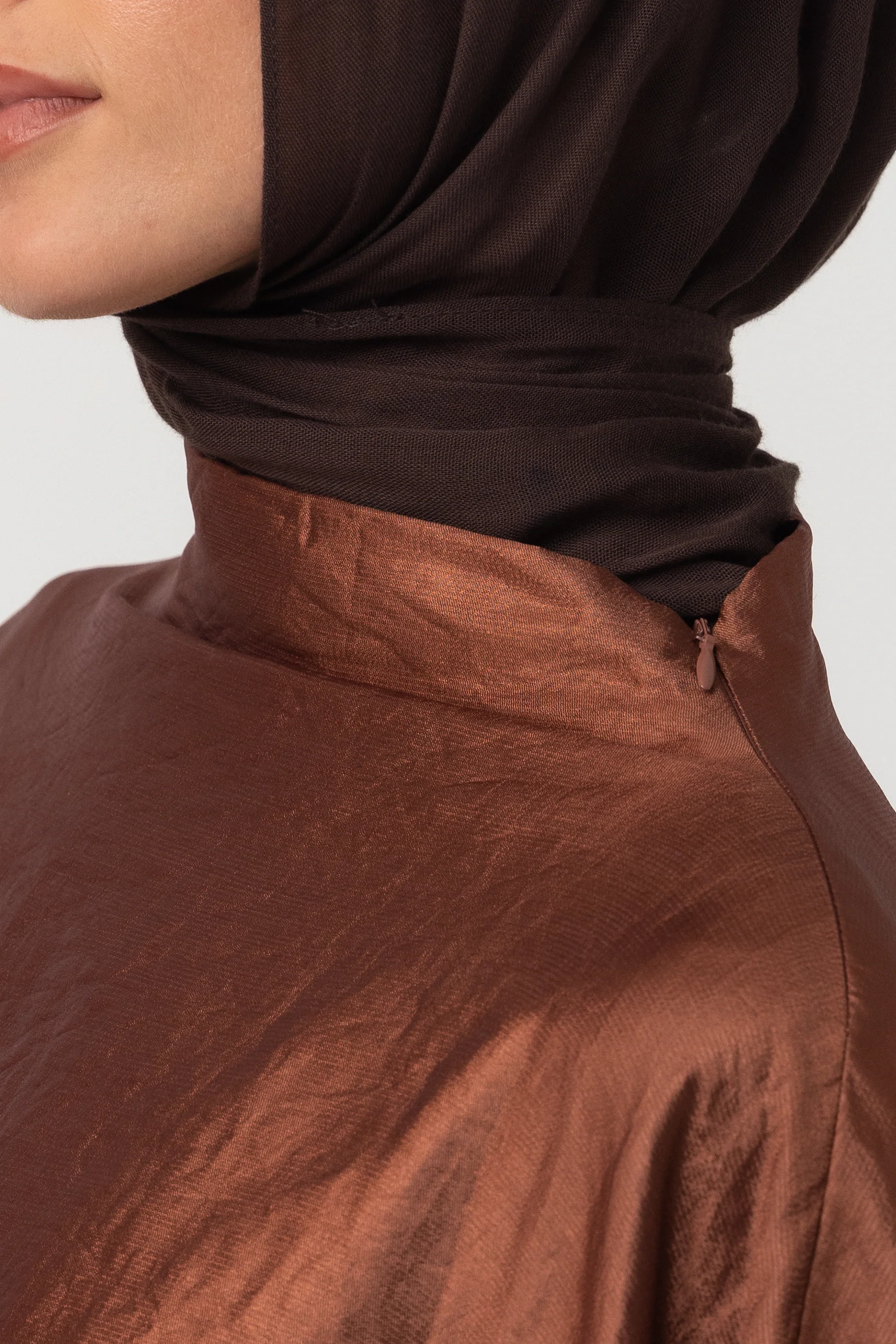 Classic Butterfly Abaya - Cinnamon Brown - Image 5
