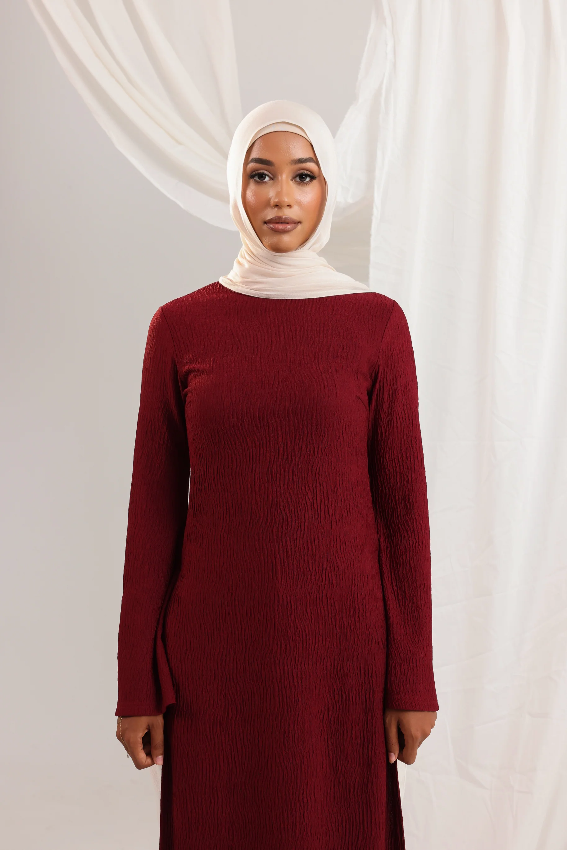 Camilla Split Knit Tunic - Maroon - Image 3