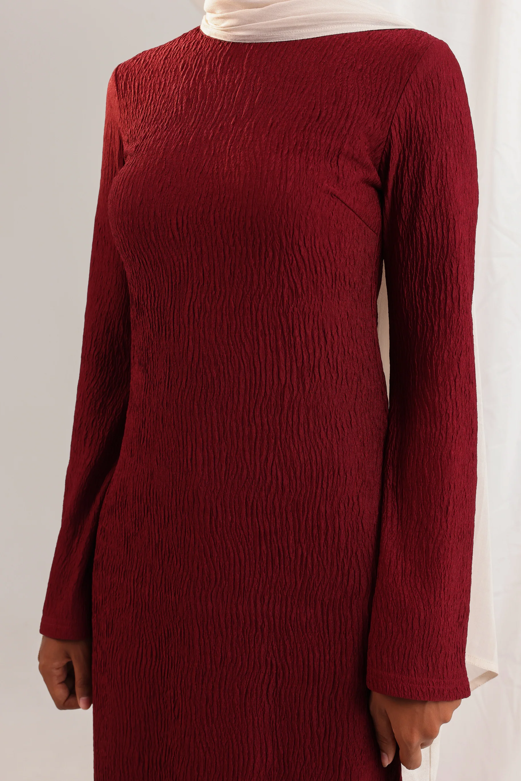 Camilla Split Knit Tunic - Maroon - Image 4