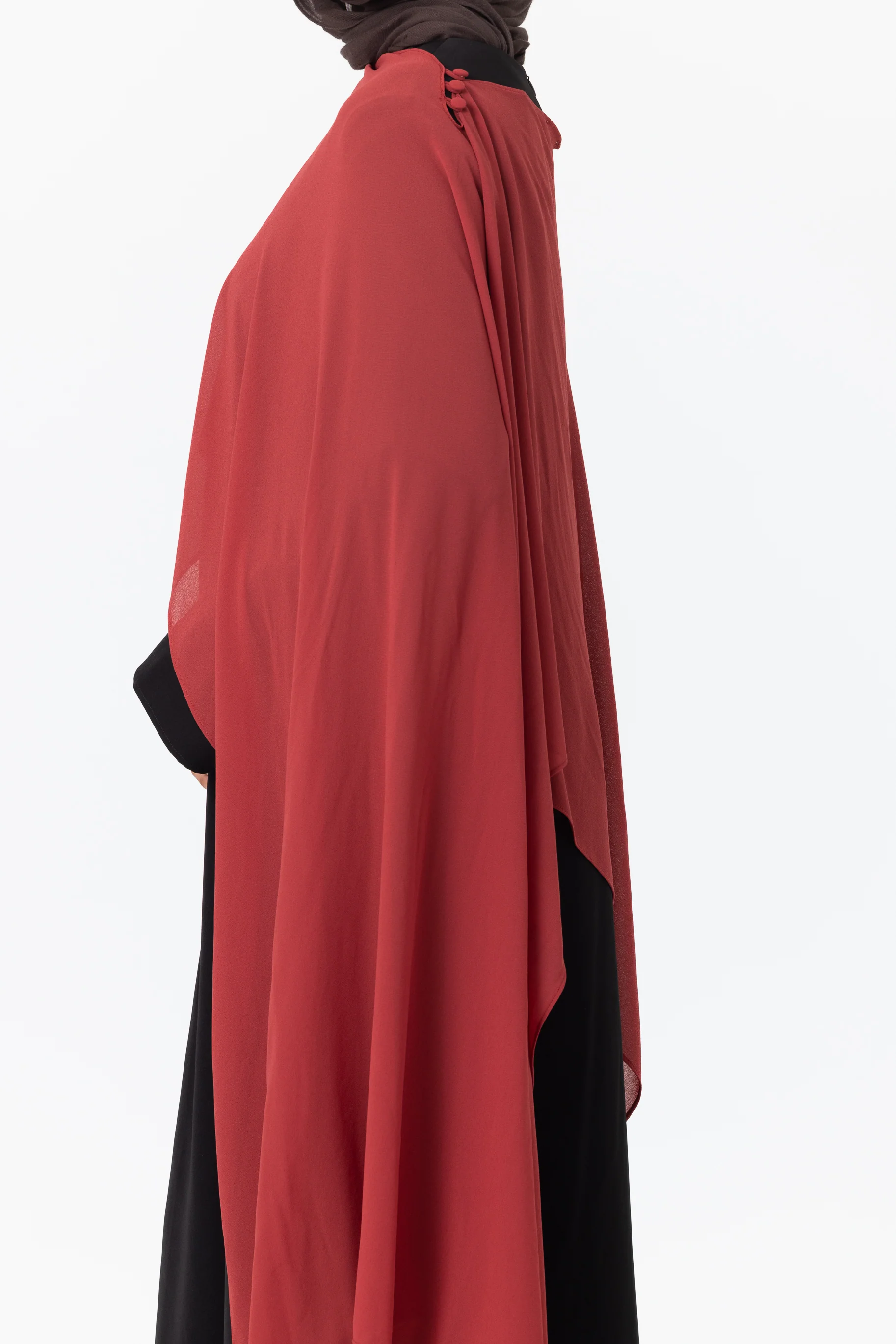 Chiffon Cape - Crimson - Image 2