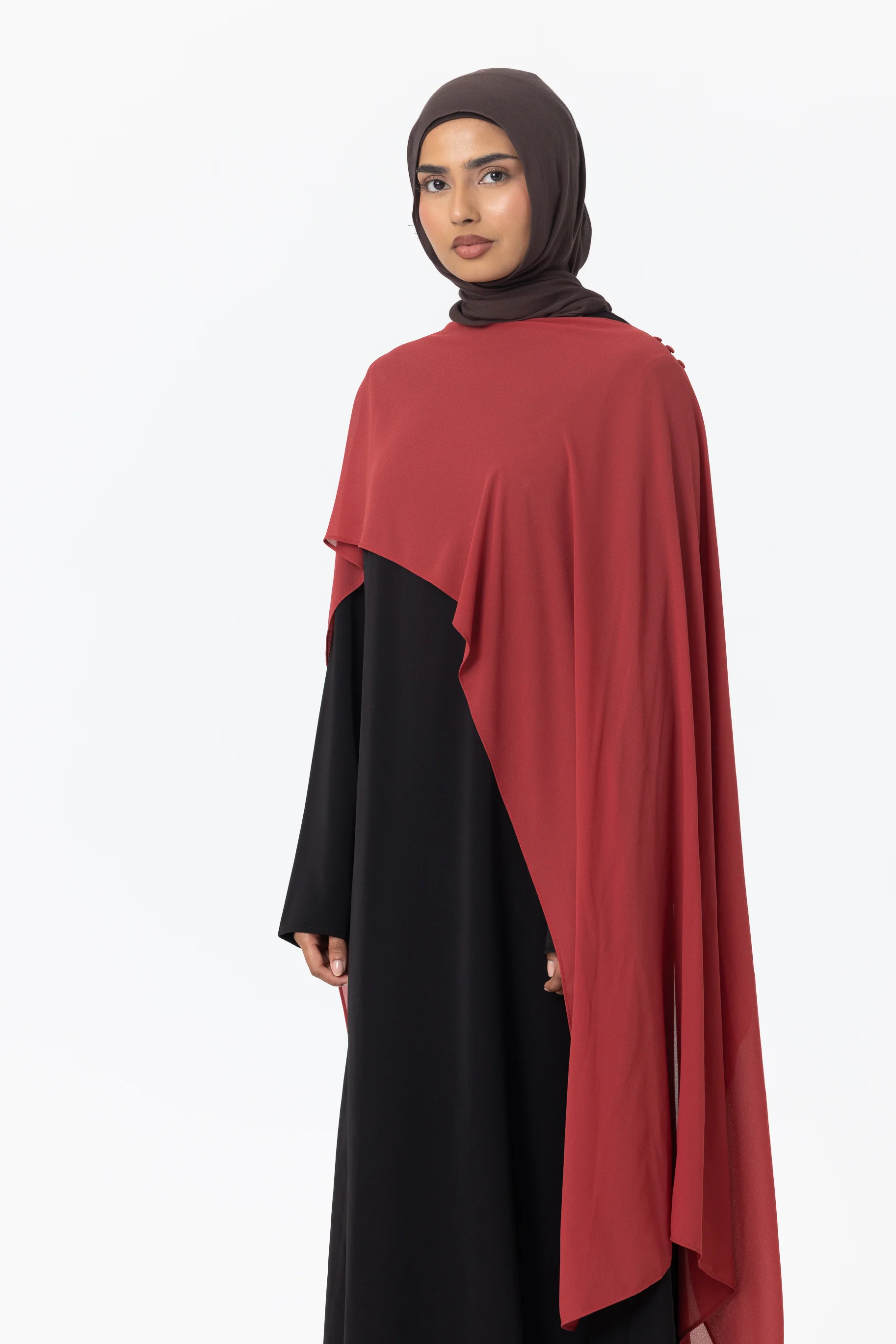 Chiffon Cape - Crimson - Image 3
