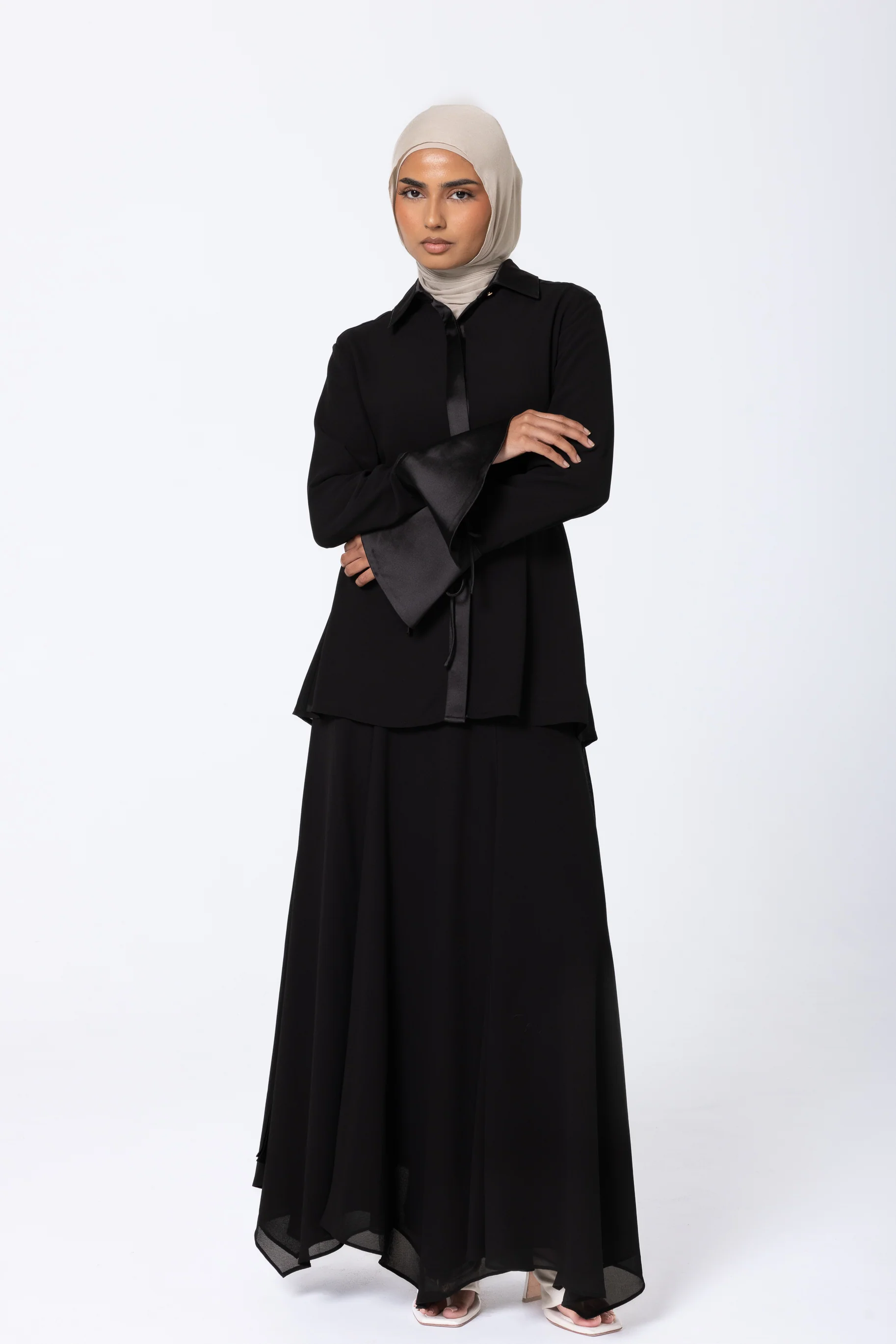 Chiffon Maxi Skirt - Black