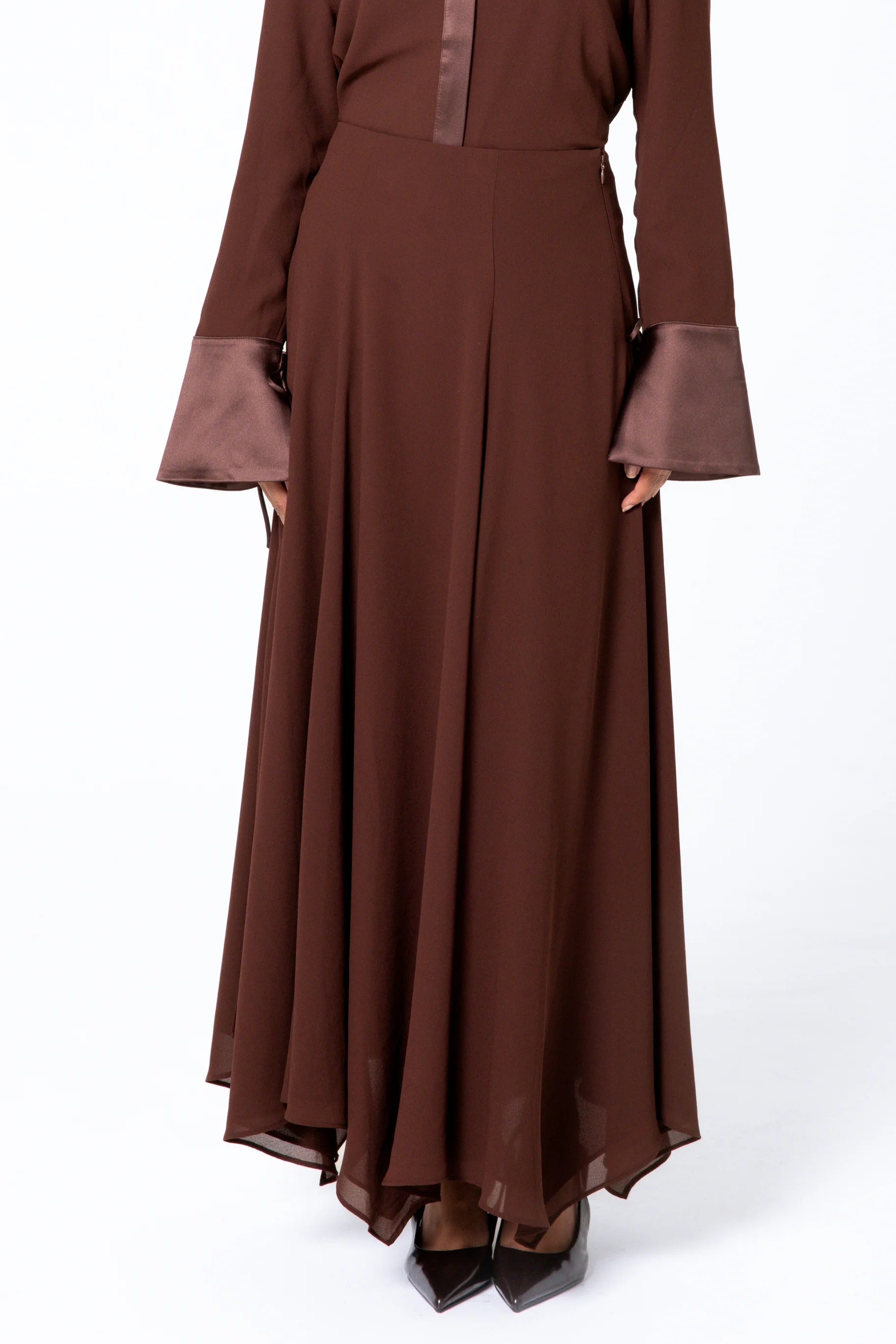 Chiffon Maxi Skirt - Fudge - Image 3