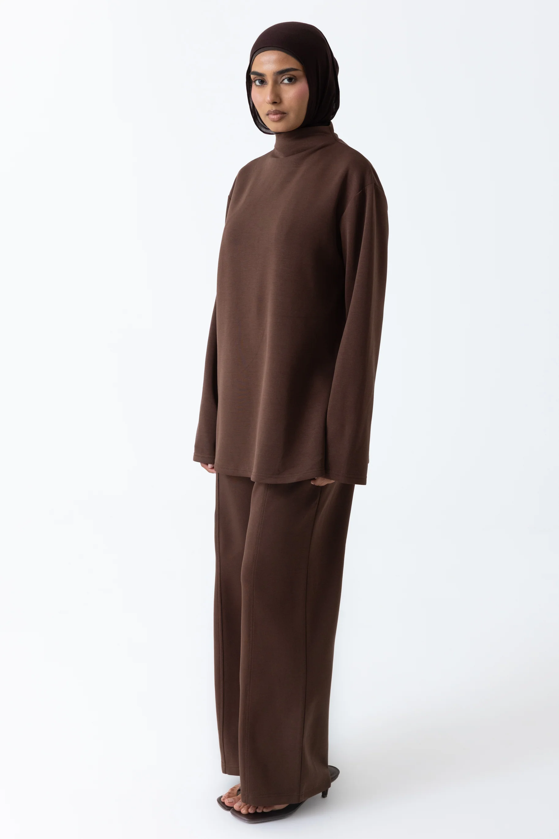 Comfort High Neck Top - Espresso - Image 3