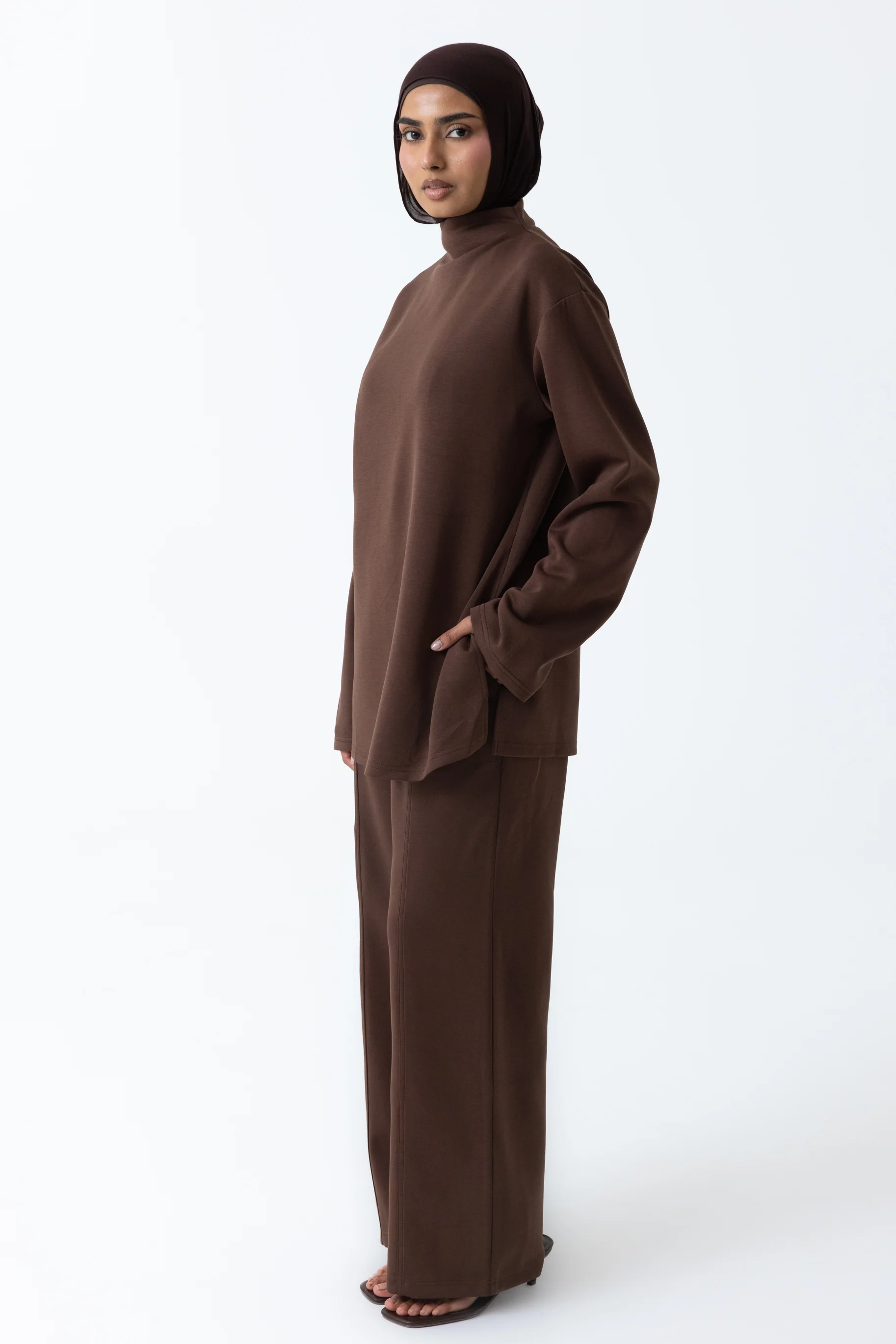 Comfort Wide Leg Pants - Espresso