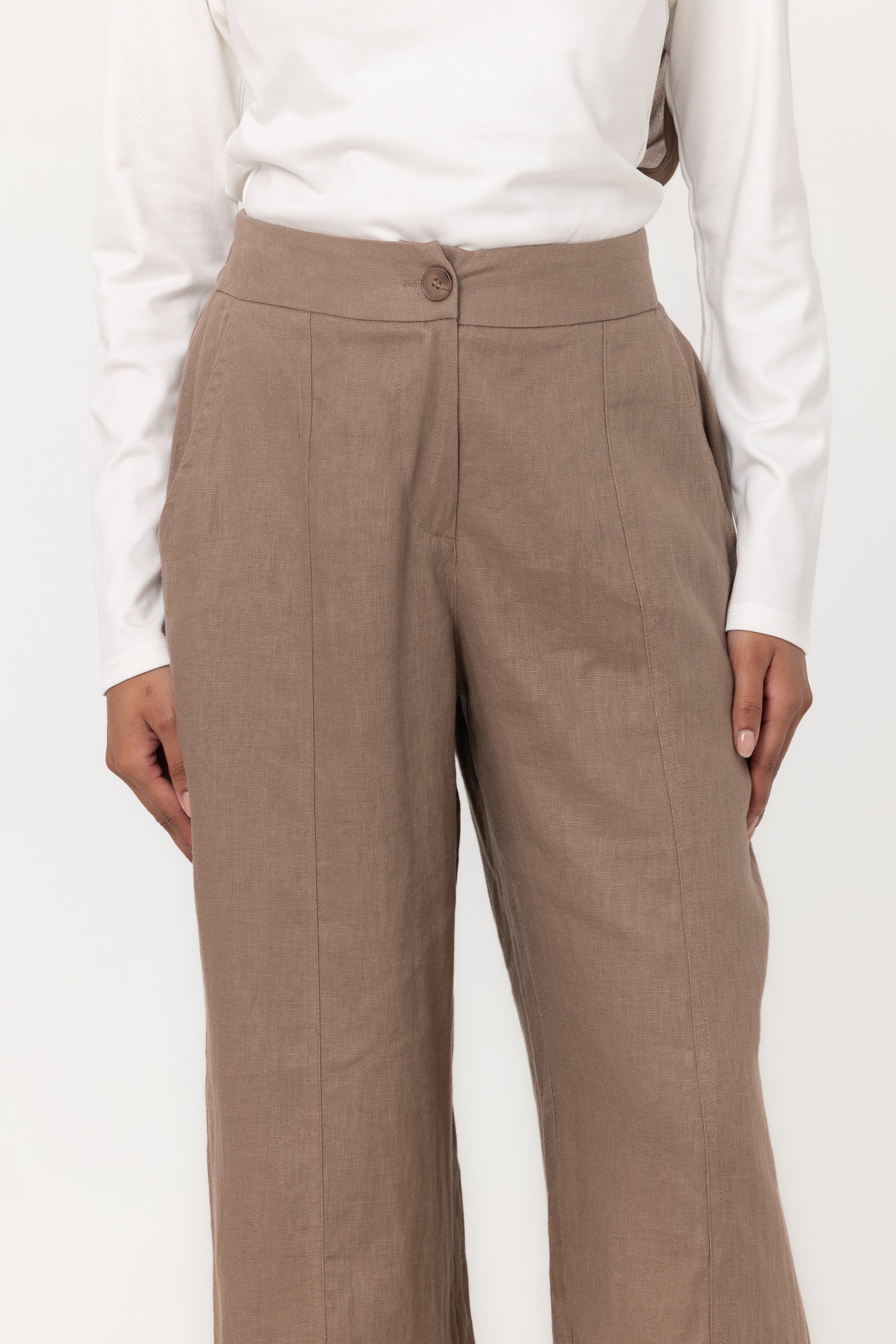 Anaya Wide Leg Pants - Mocha - Image 2