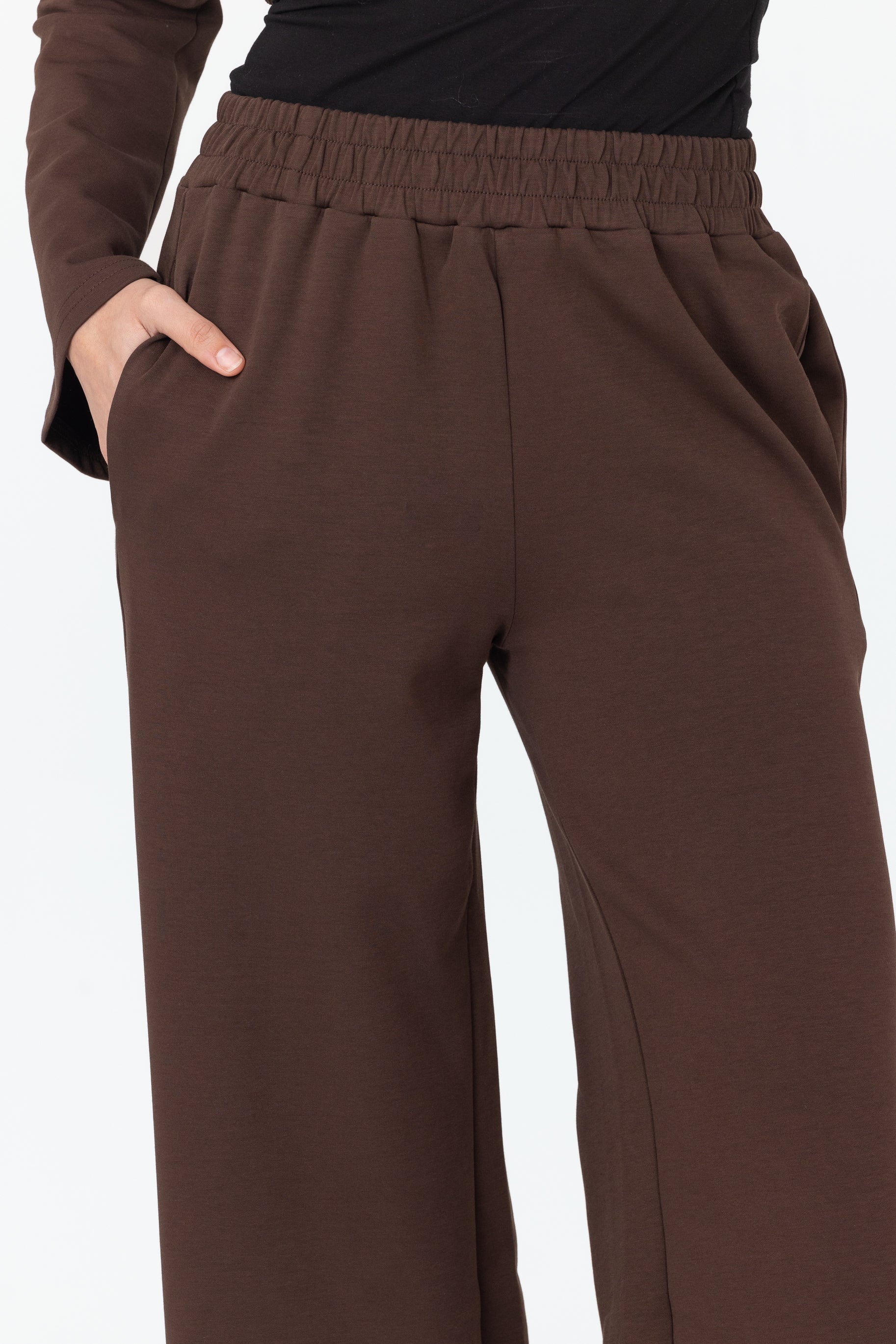 Cotton Contour Pants - Brown - Image 3