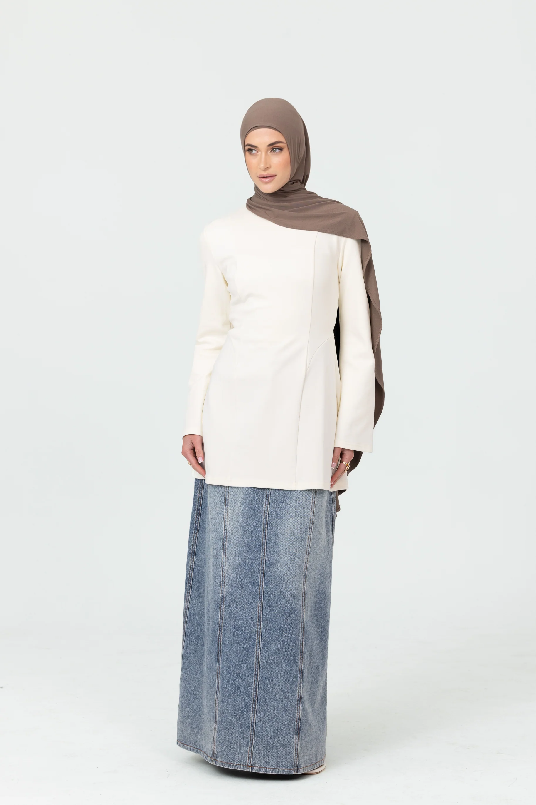 Cotton Contour Top - Ivory - Image 2