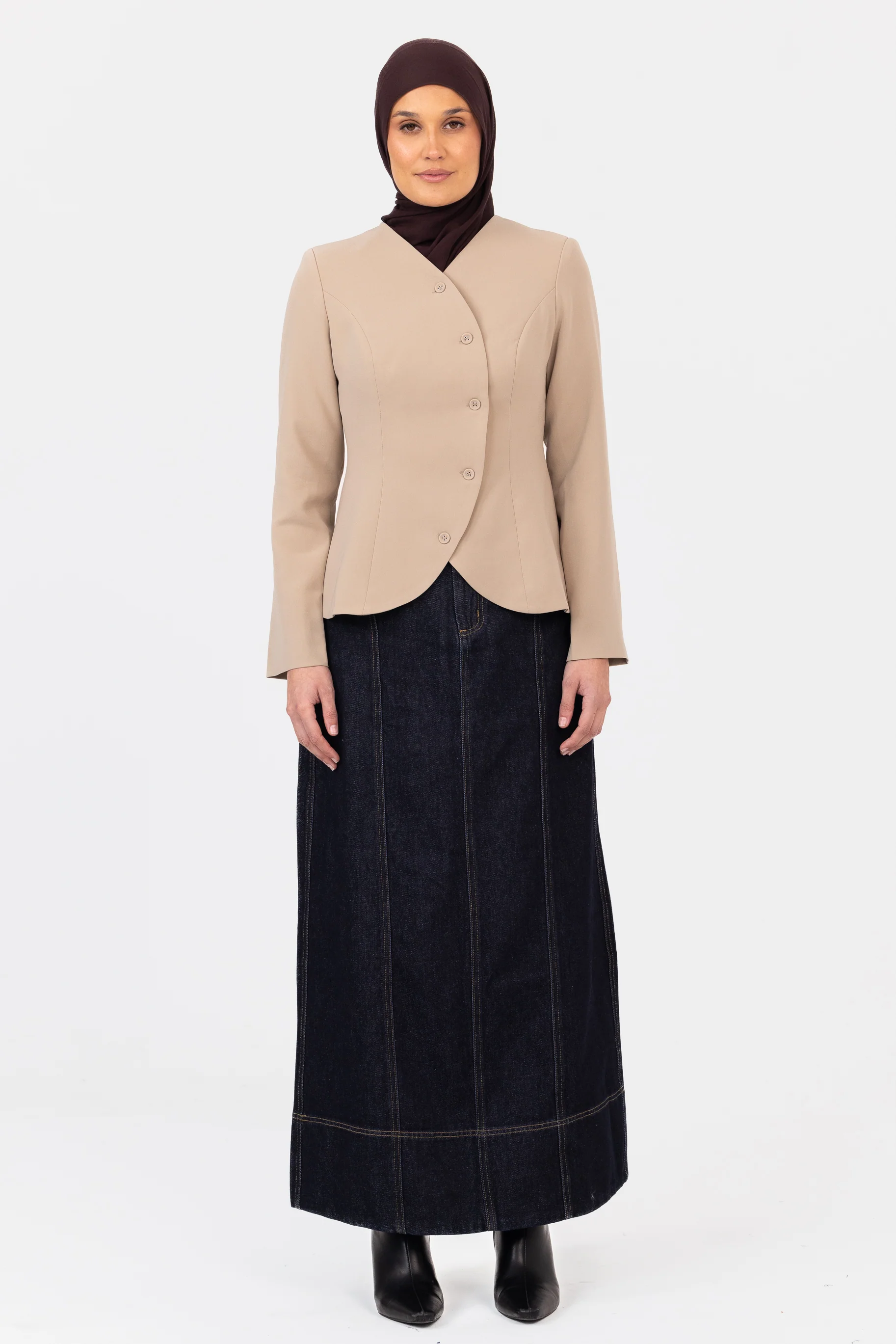 Celine Curved Jacket - Pebble - Image 3