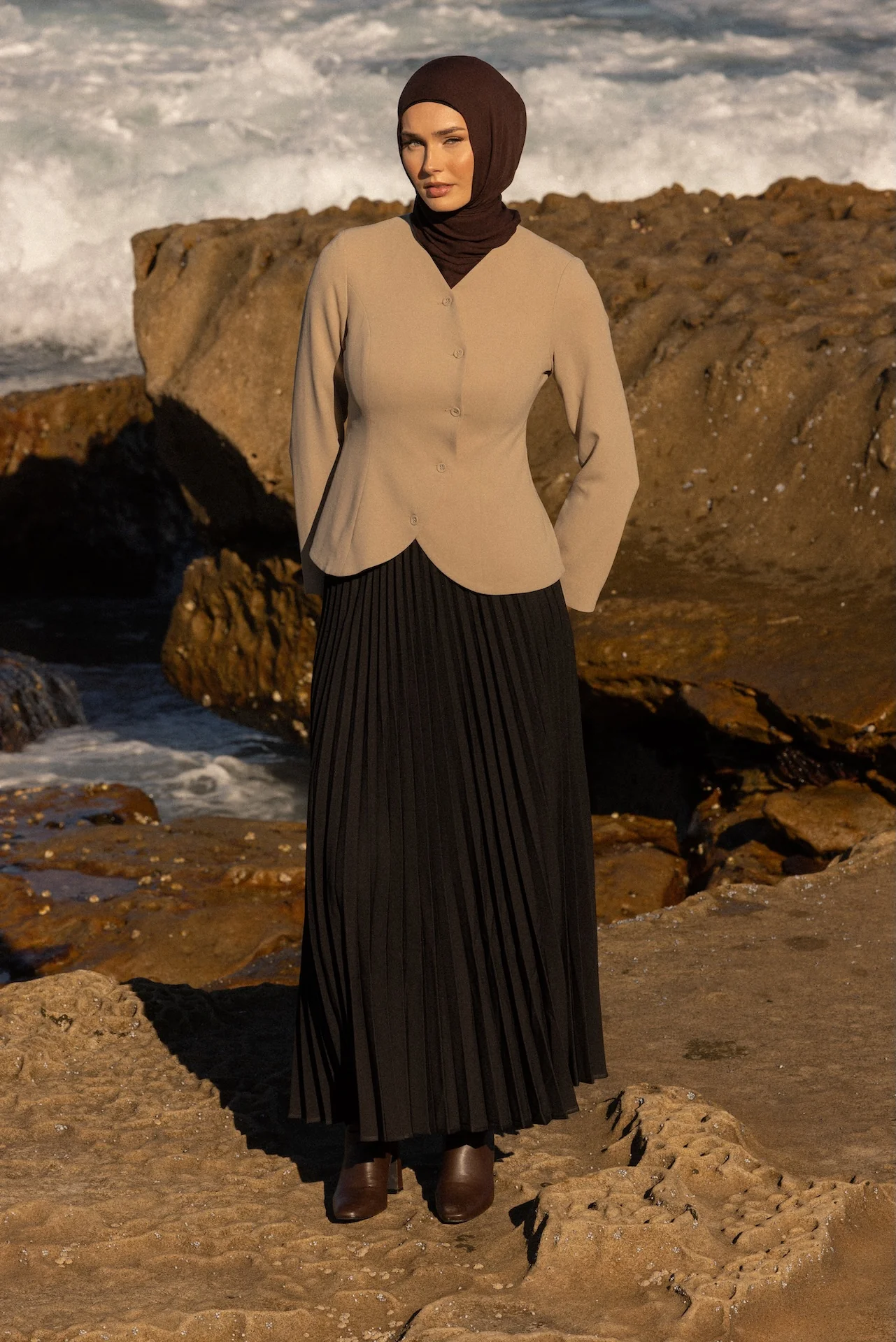 Celine Curved Jacket - Pebble - Image 4