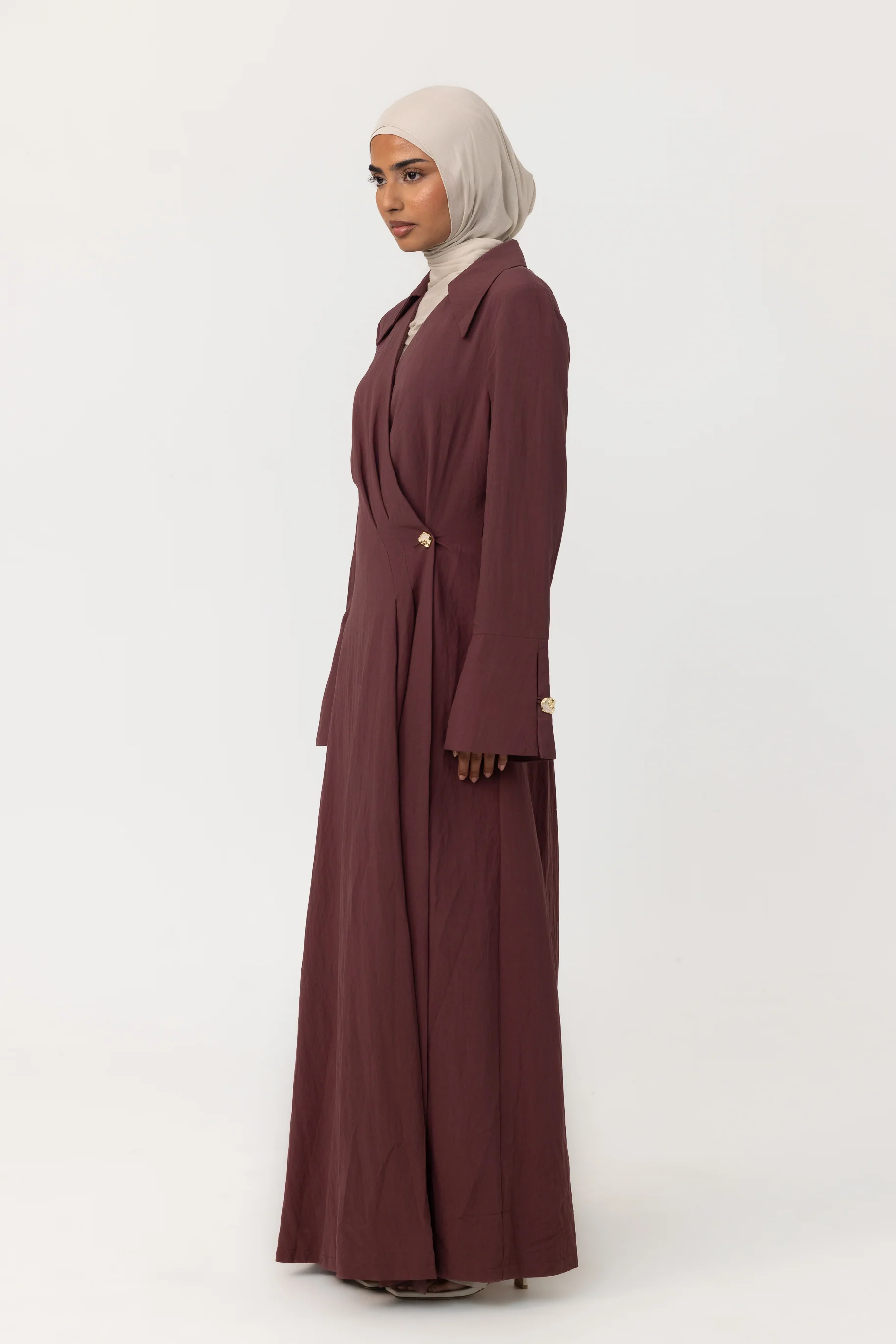 Dinara Wrap Dress - Deep Brown - Image 3