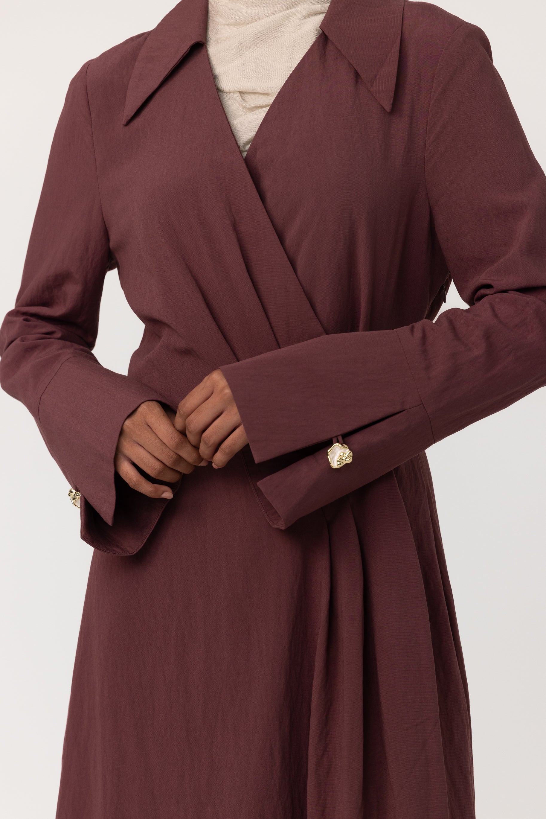 Dinara Wrap Dress - Deep Brown - Image 4