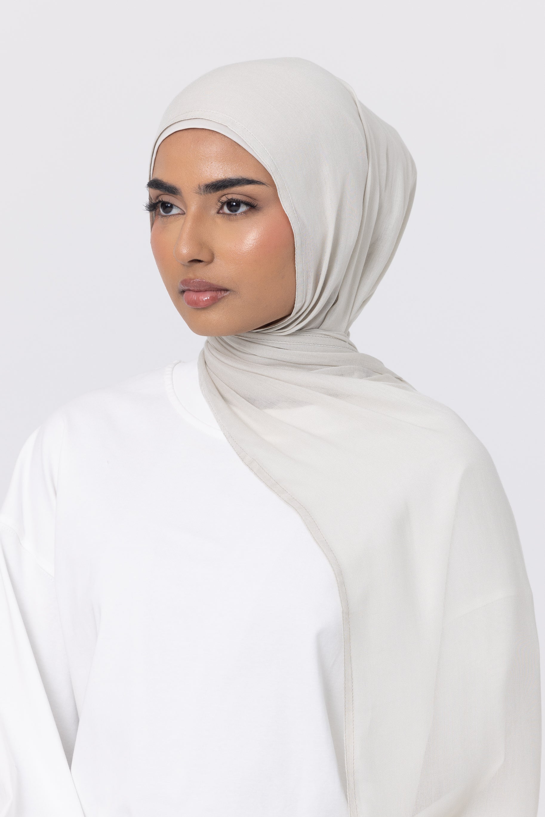 Double Stitched Modal Hijab Set - Magnolia - Image 3