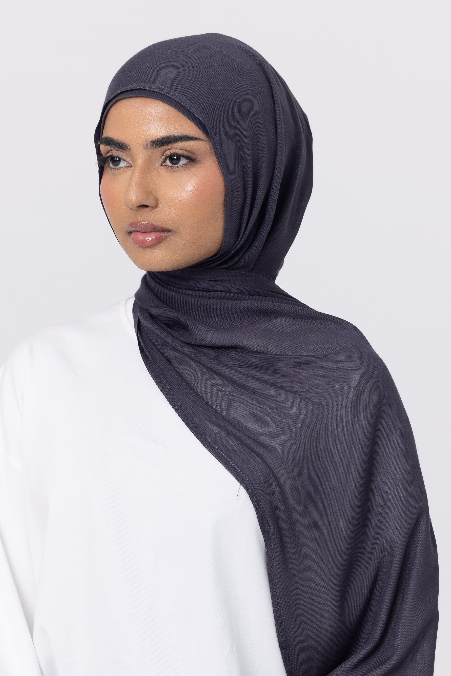 Double Stitched Modal Hijab Set - Storm - Image 3