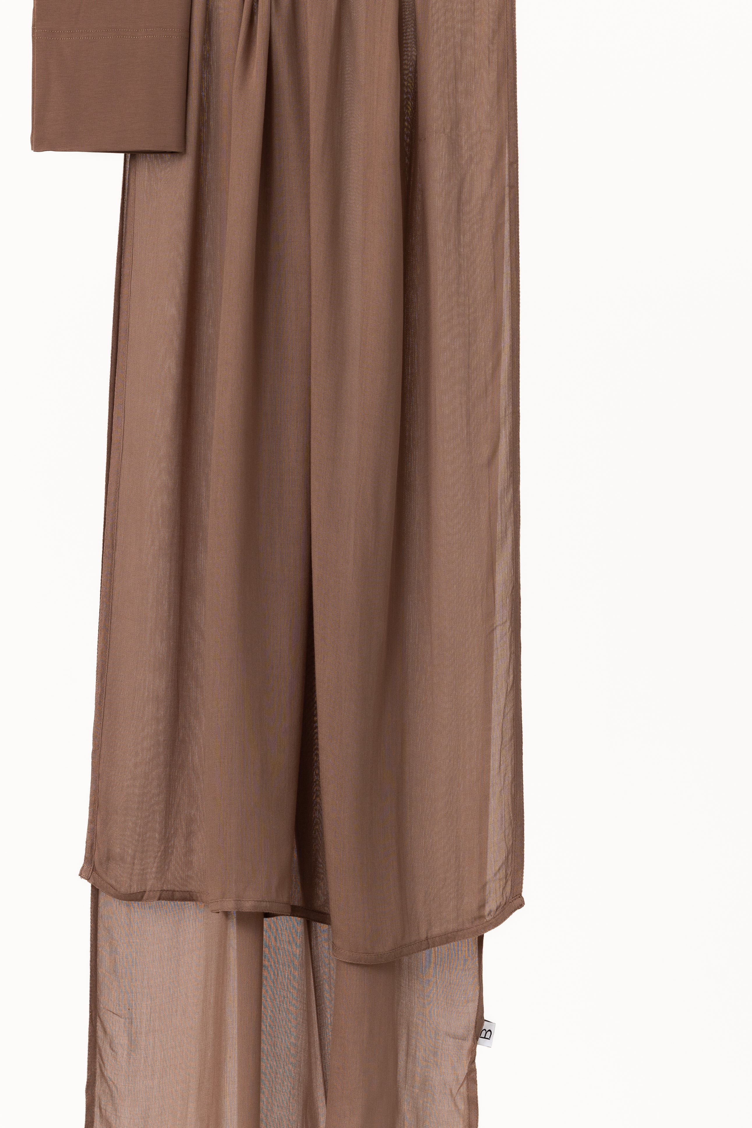 Double Stitched Modal Hijab Set - Brown Taupe - Image 2