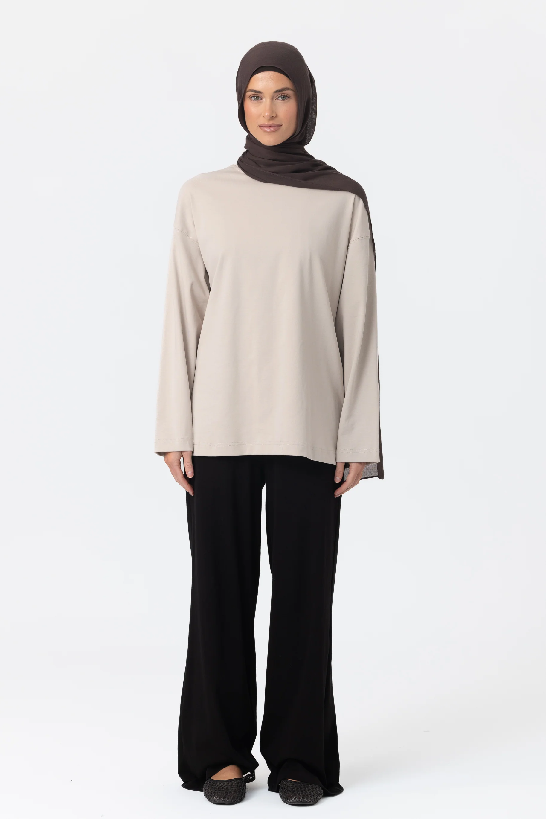 Everyday Relaxed Top - Taupe - Image 3