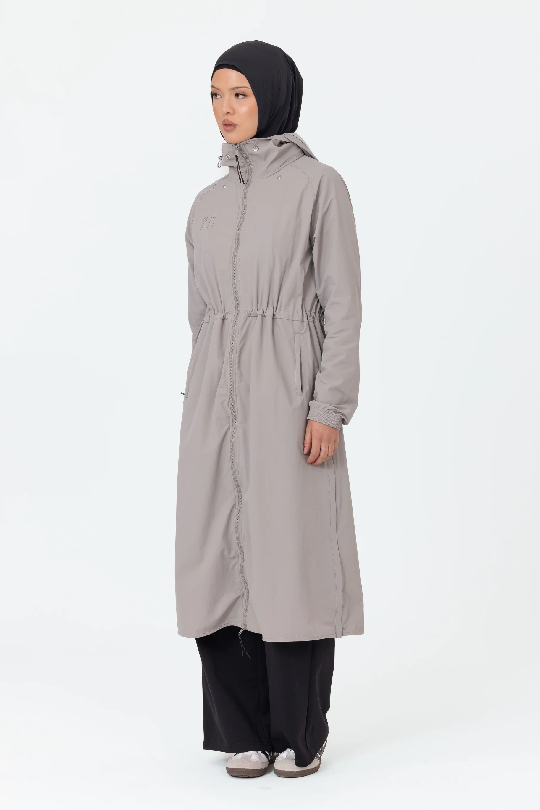 Everyday Zip Up Trench - Dove Grey - Image 3