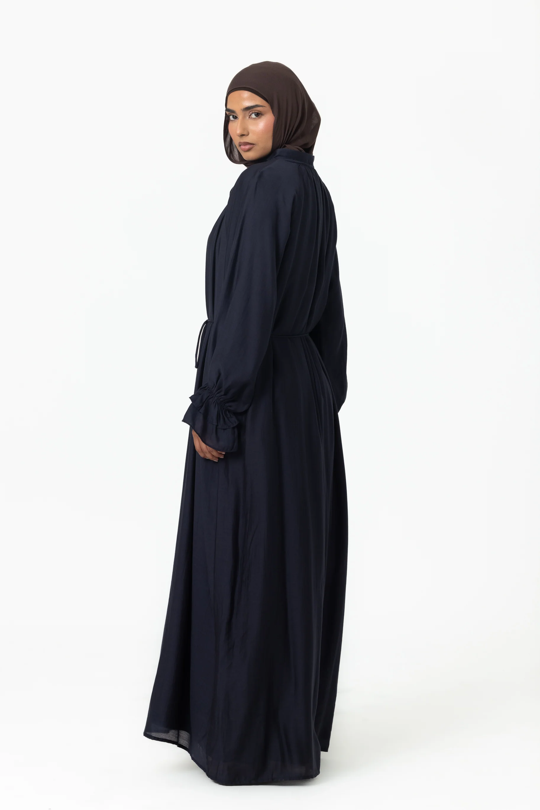 Zaria Chiffon Abaya - Navy - Image 5