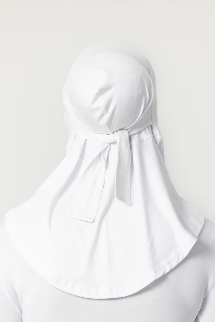 Jersey Full Coverage Tie Back Under Cap - White - Image 2