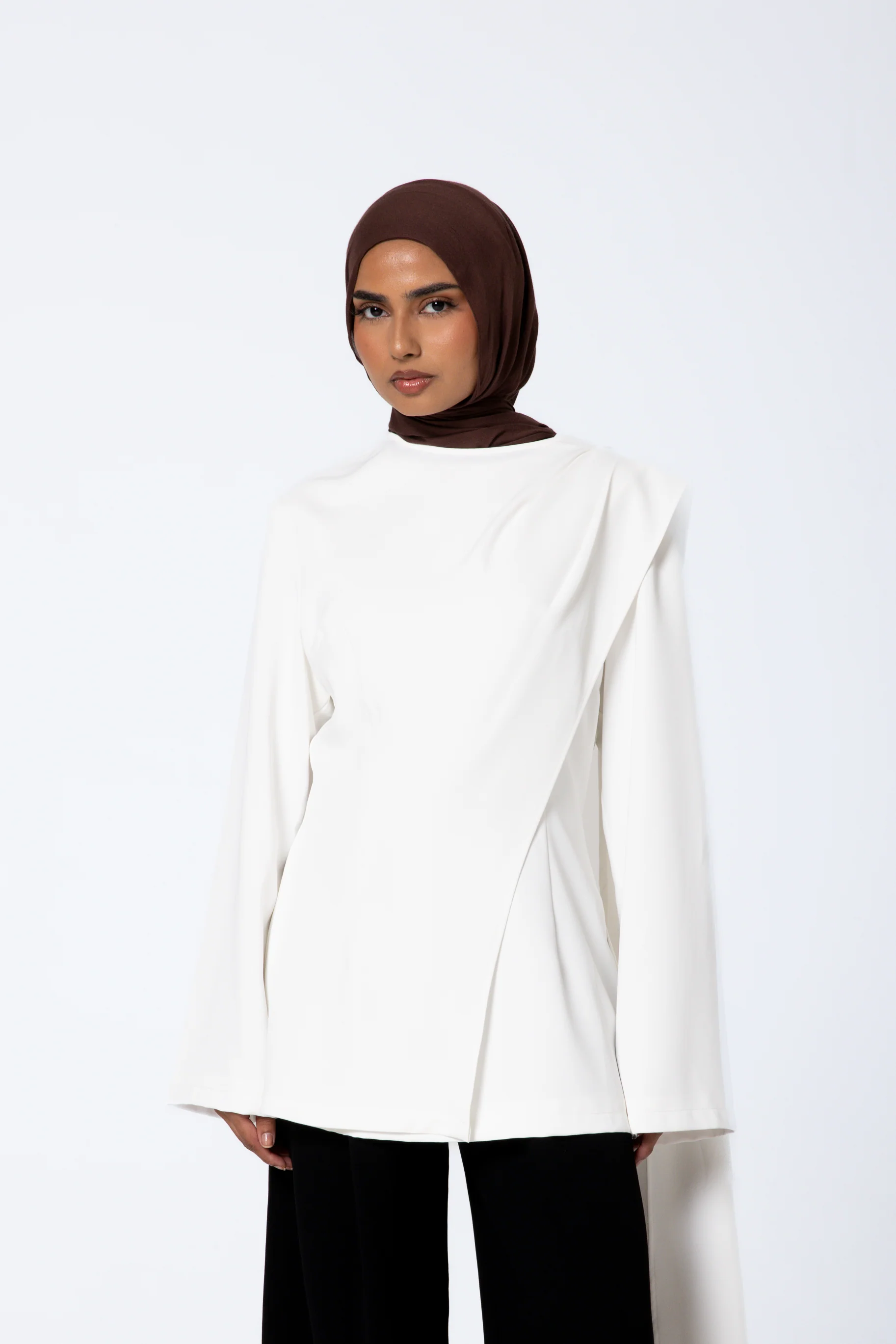 Gardenia Drape Top - White