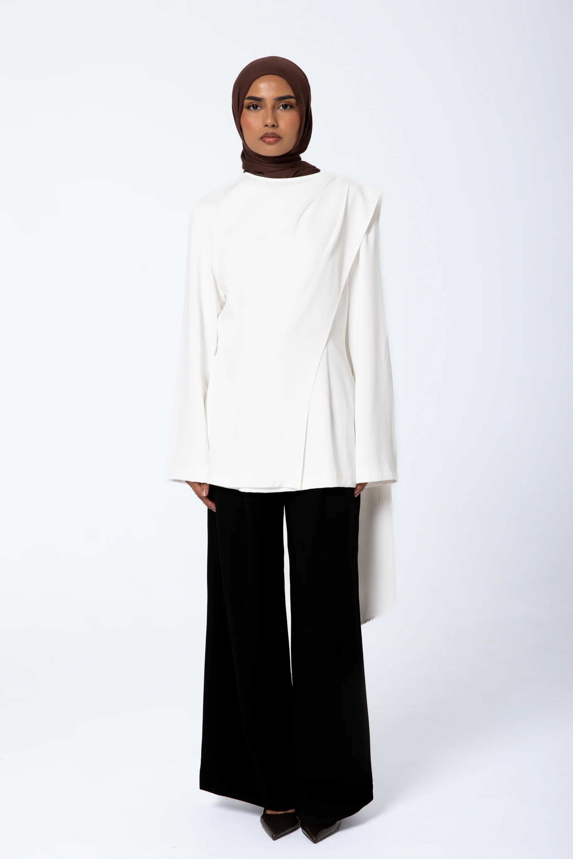 Gardenia Drape Top - White - Image 2