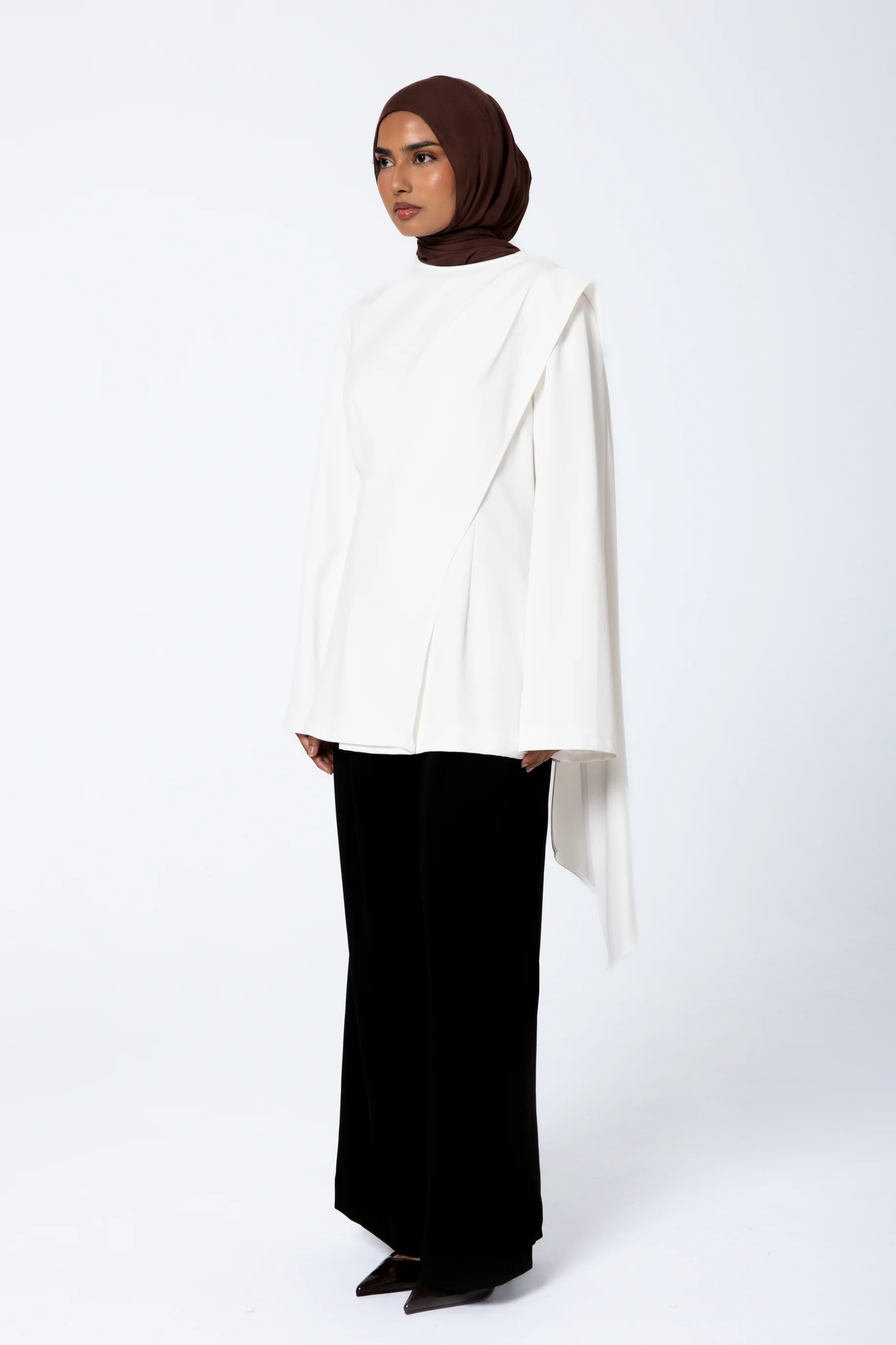 Gardenia Drape Top - White - Image 3