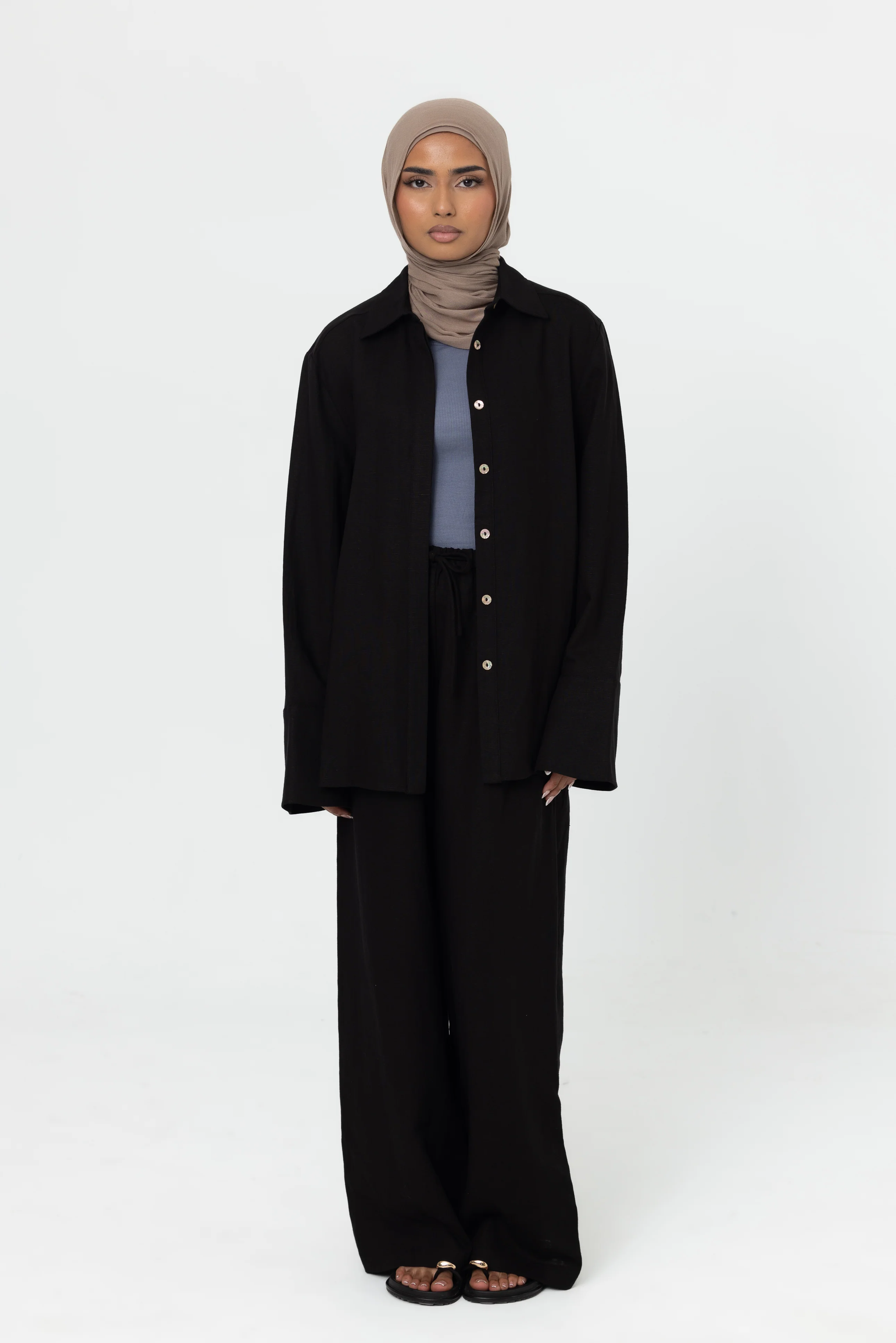 Gianna Button Up Shirt - Black