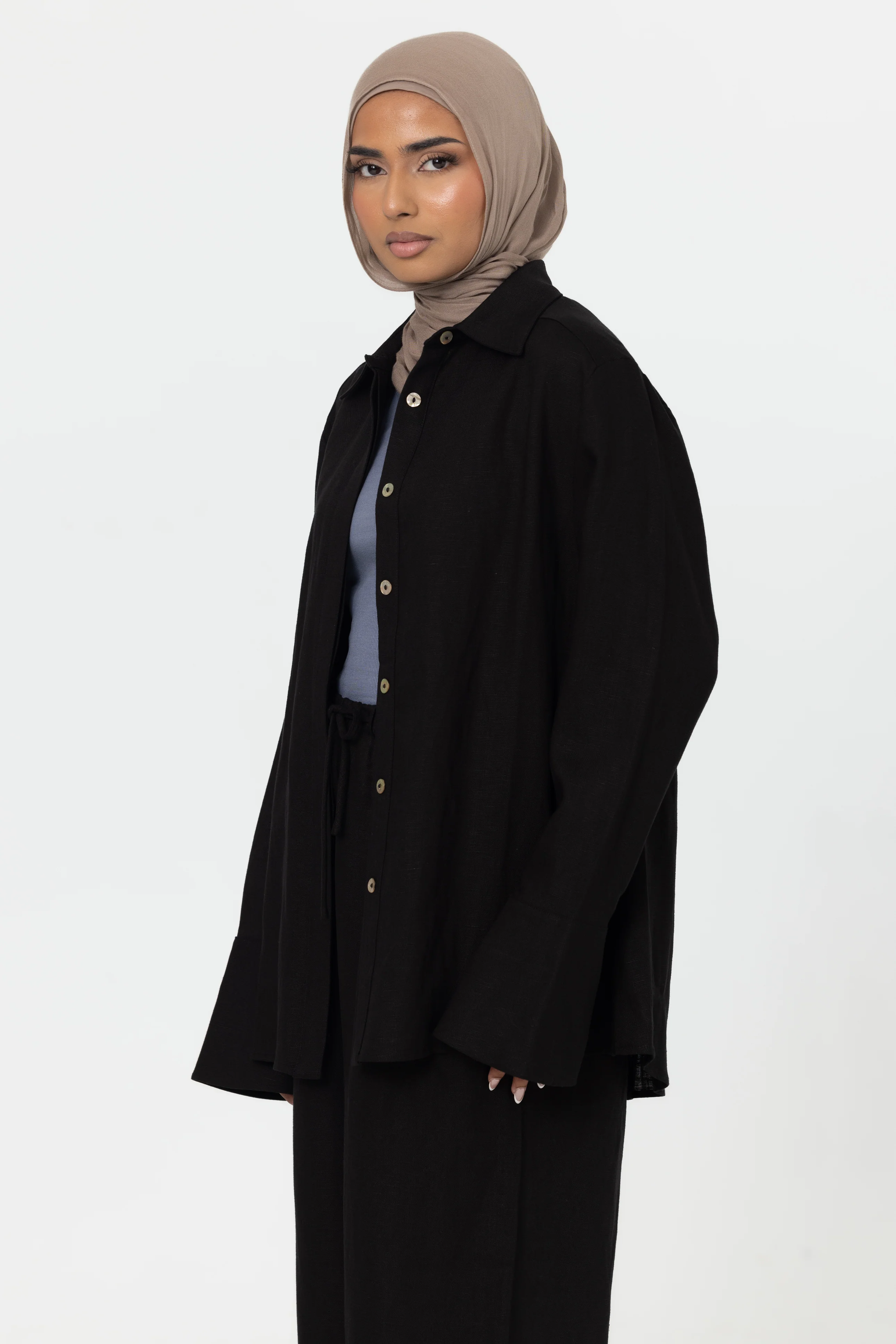 Gianna Button Up Shirt - Black - Image 3
