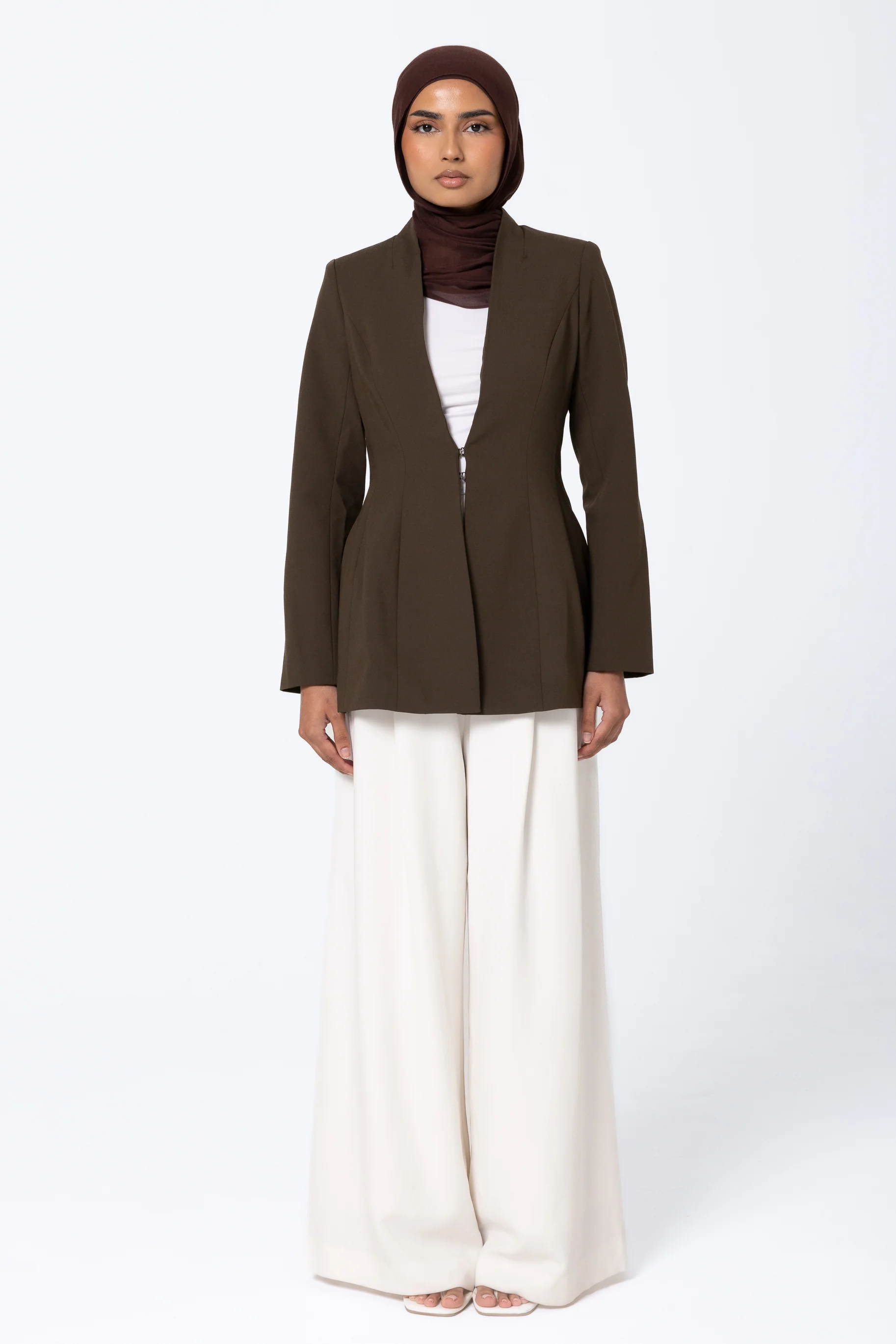 Heidi Hourglass Blazer - Olive