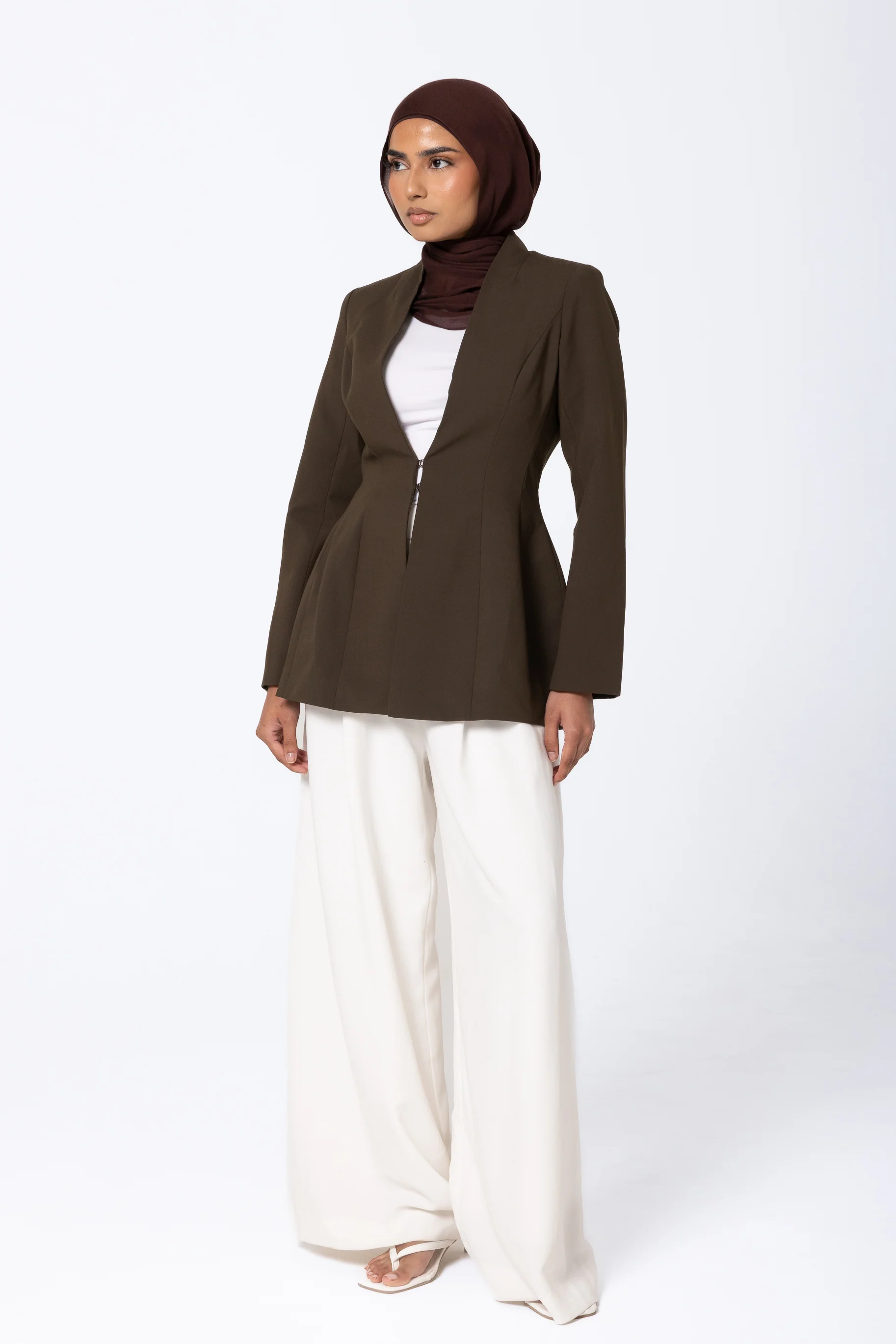 Heidi Hourglass Blazer - Olive - Image 4