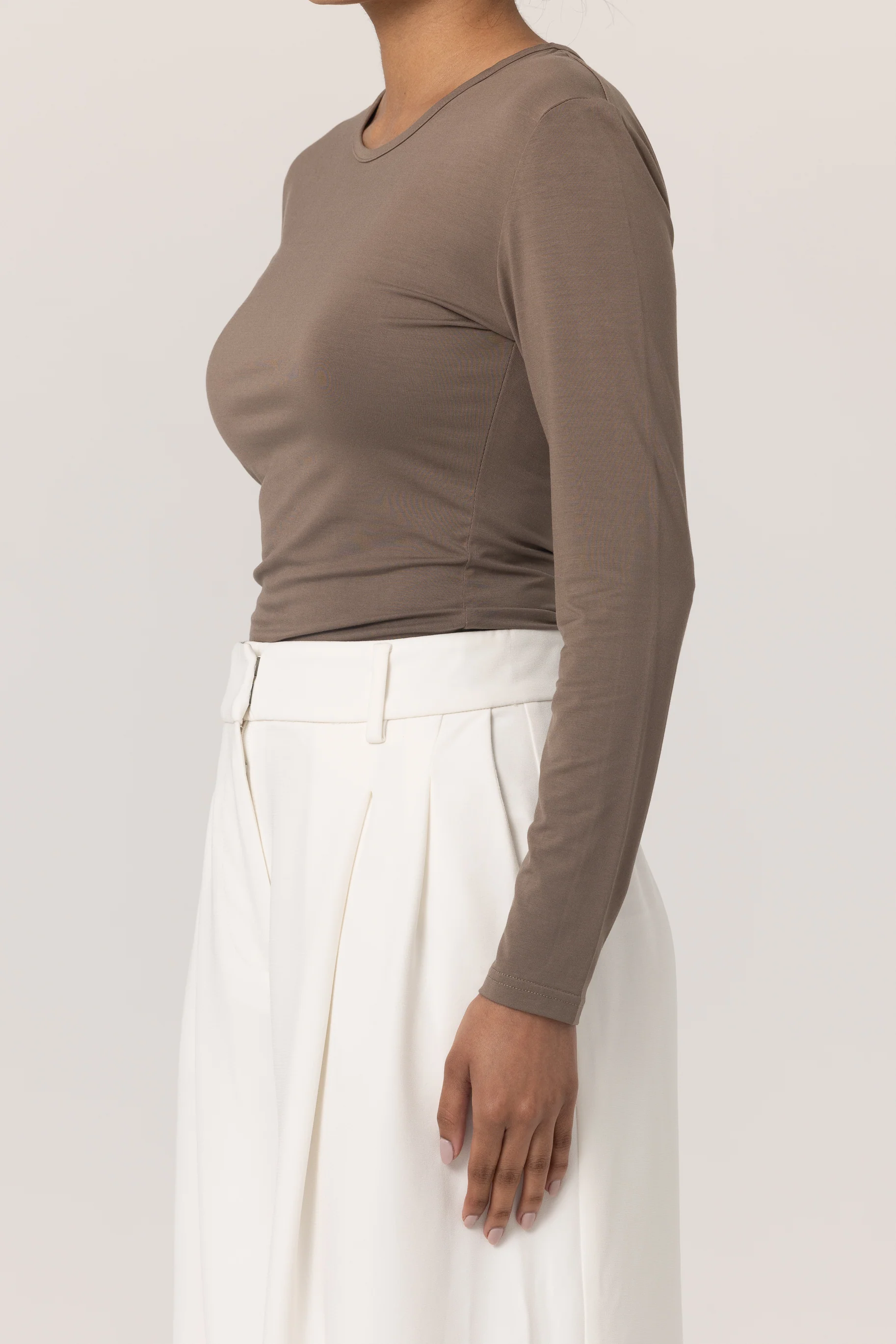 Jersey Body Top - Mocha - Image 2