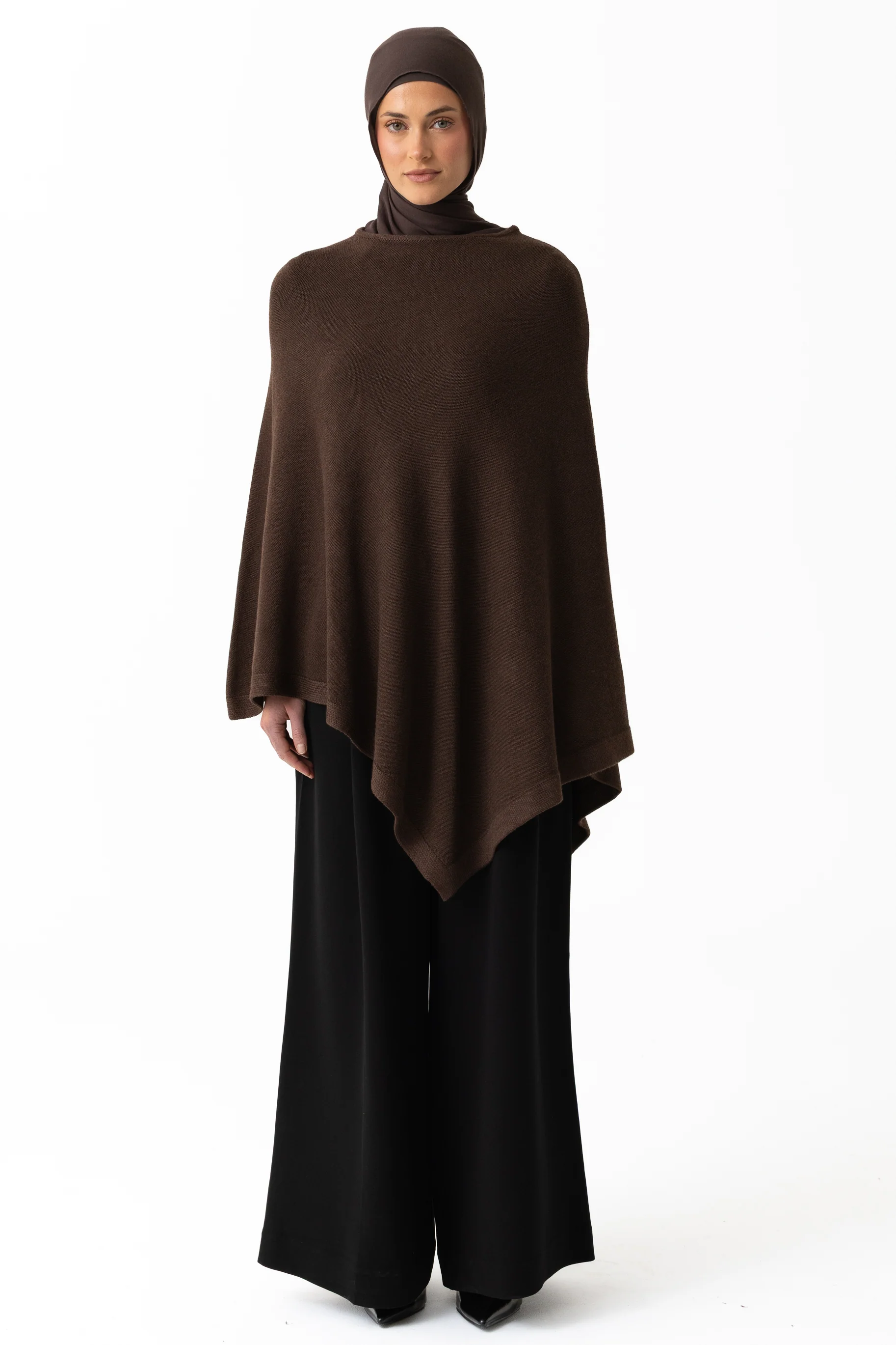 Knit Poncho - Dark Truffle - Image 3