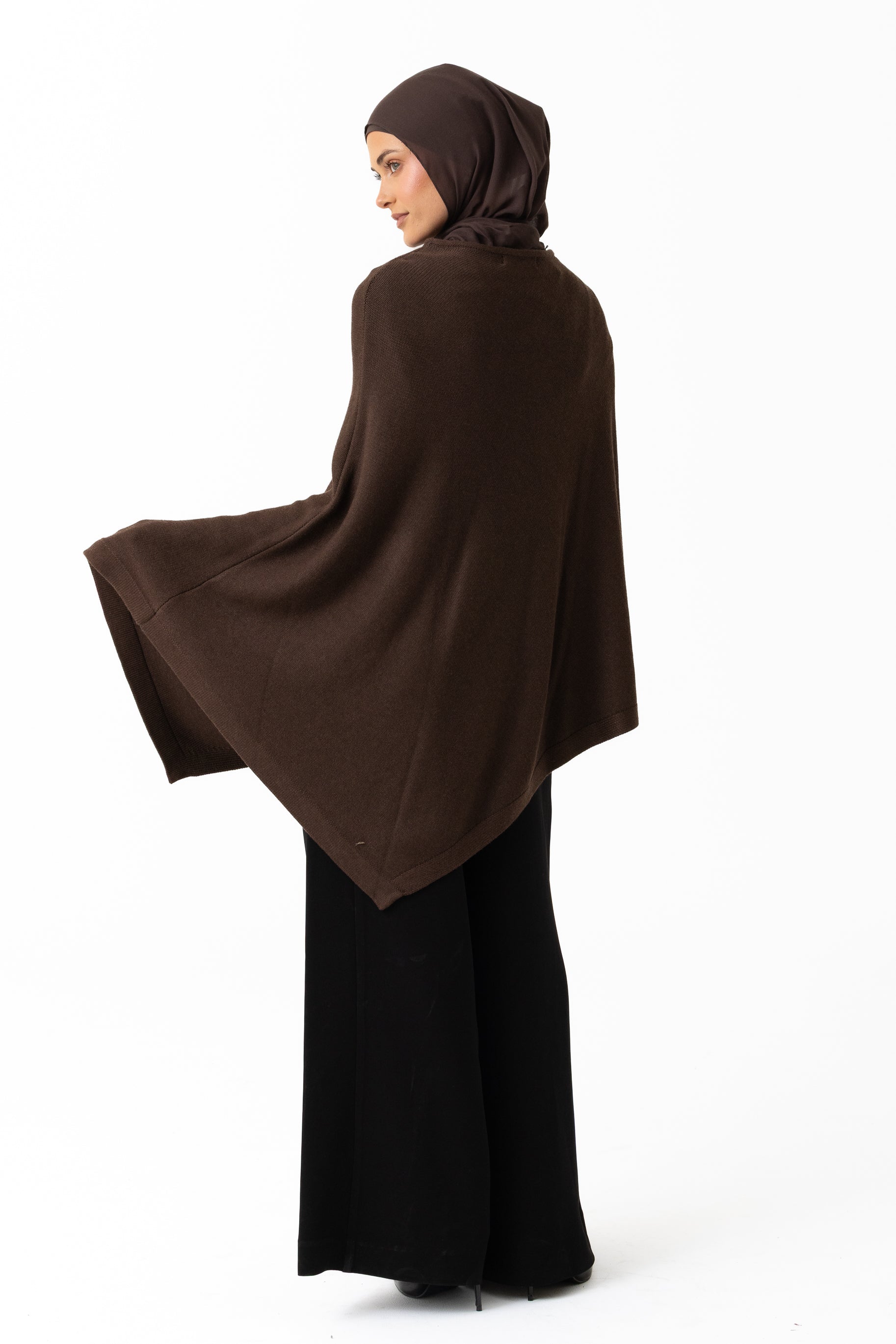 Knit Poncho - Dark Truffle - Image 4