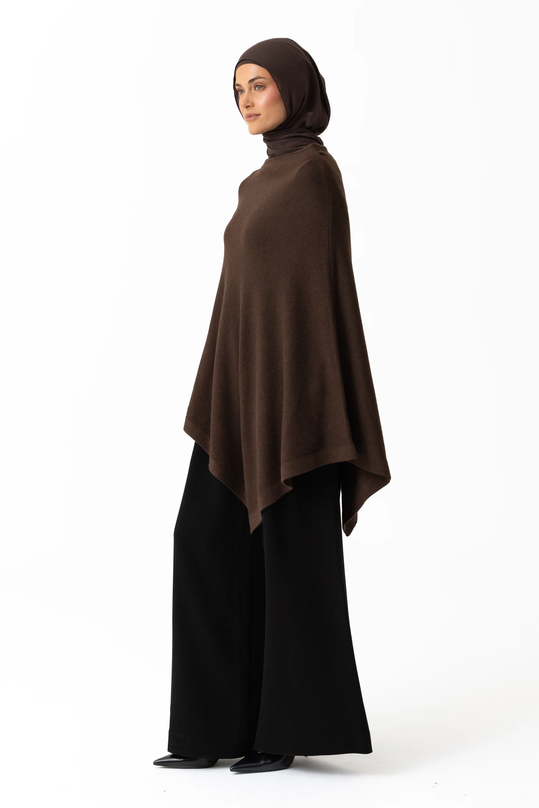 Knit Poncho - Dark Truffle - Image 5