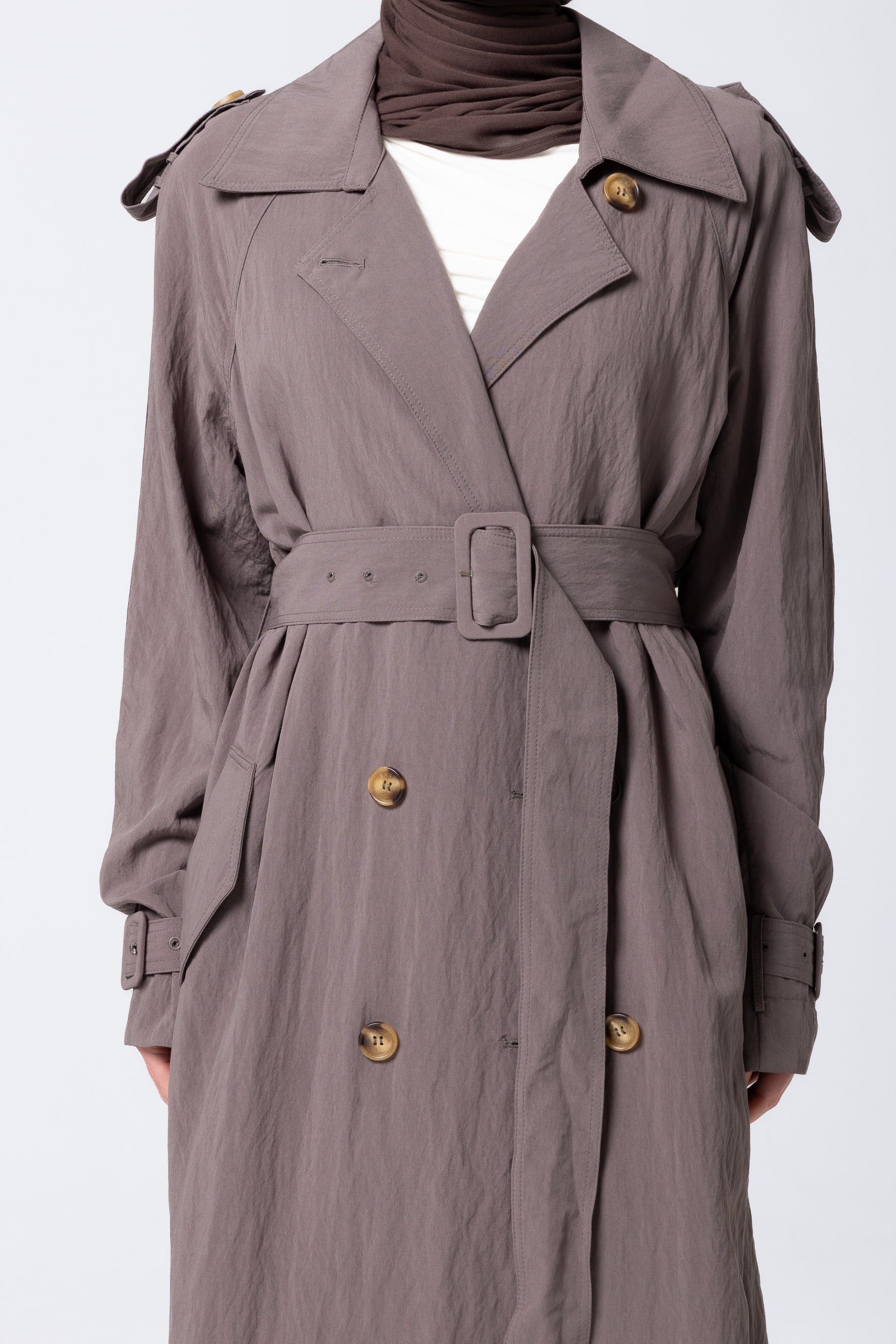 Lameesa Lyocell Trench Coat - Cedar - Image 3