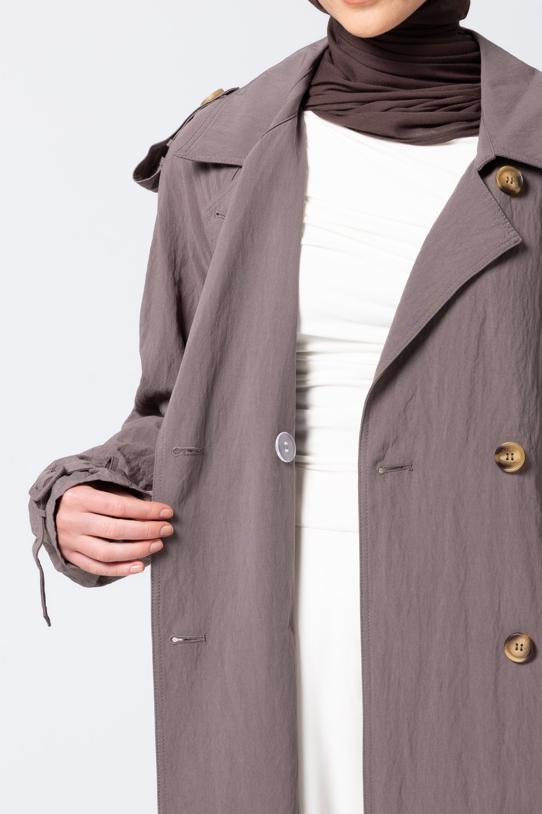 Lameesa Lyocell Trench Coat - Cedar - Image 4
