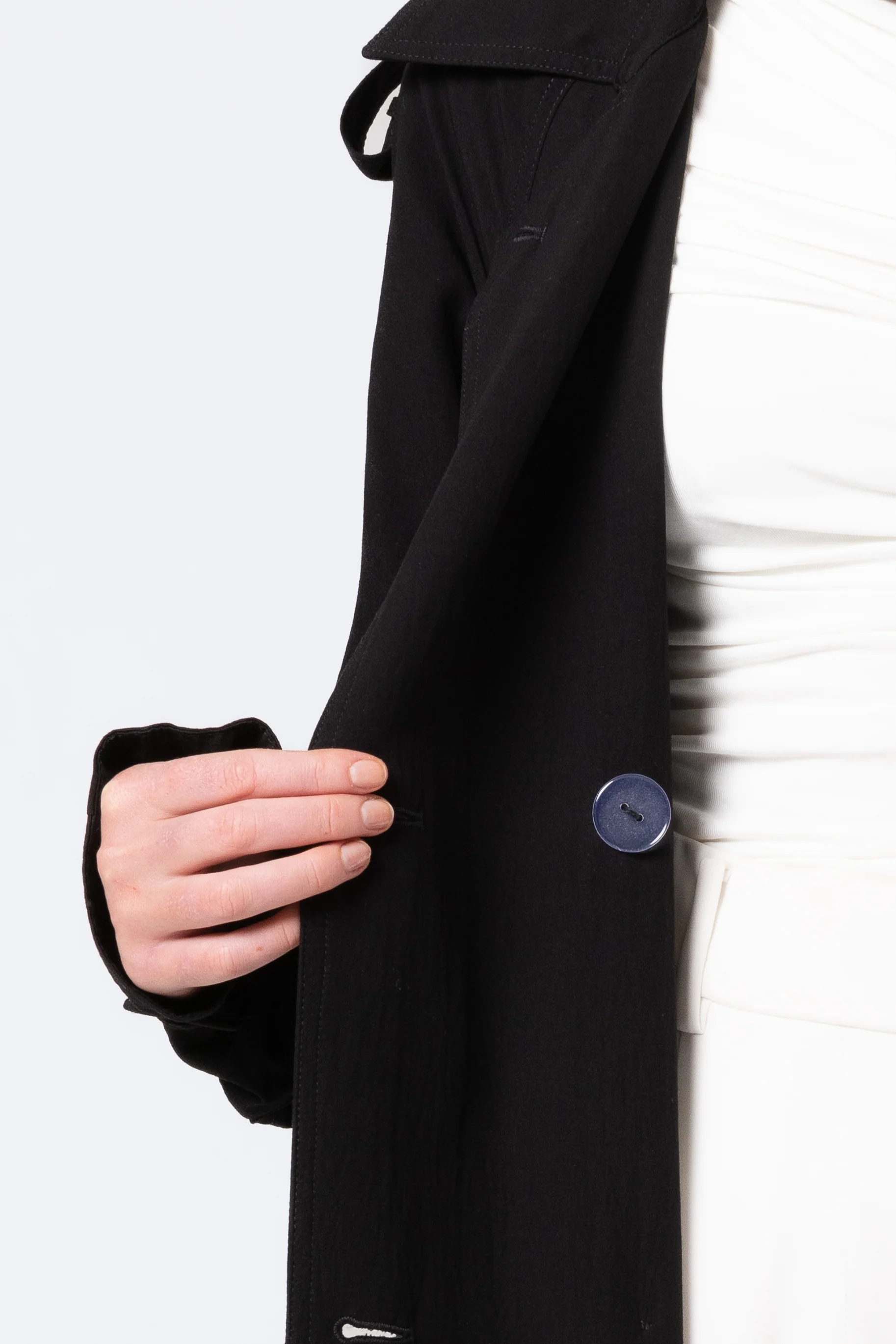 Lameesa Lyocell Trench Coat - Black - Image 5