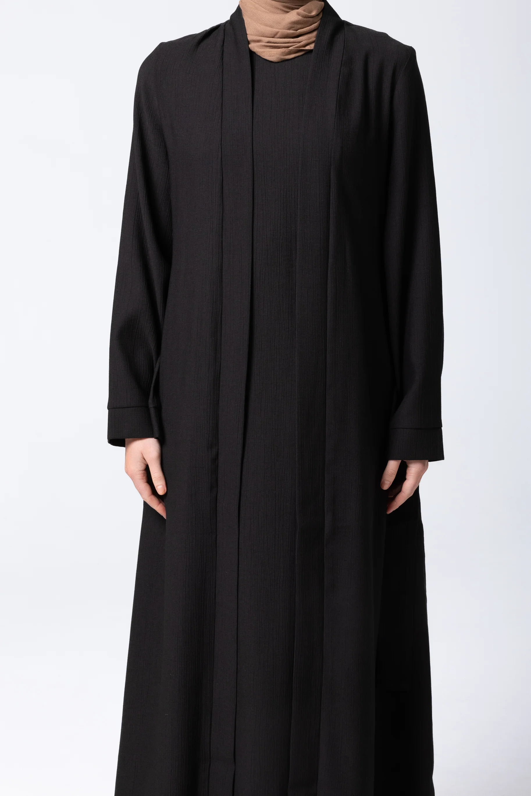 Leen Open Abaya Set - Black - Image 2