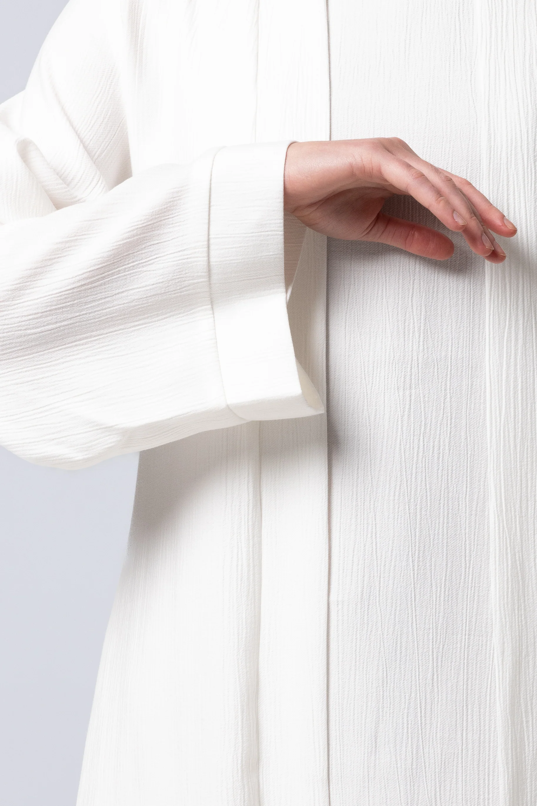 Leen Open Abaya Set - White - Image 3