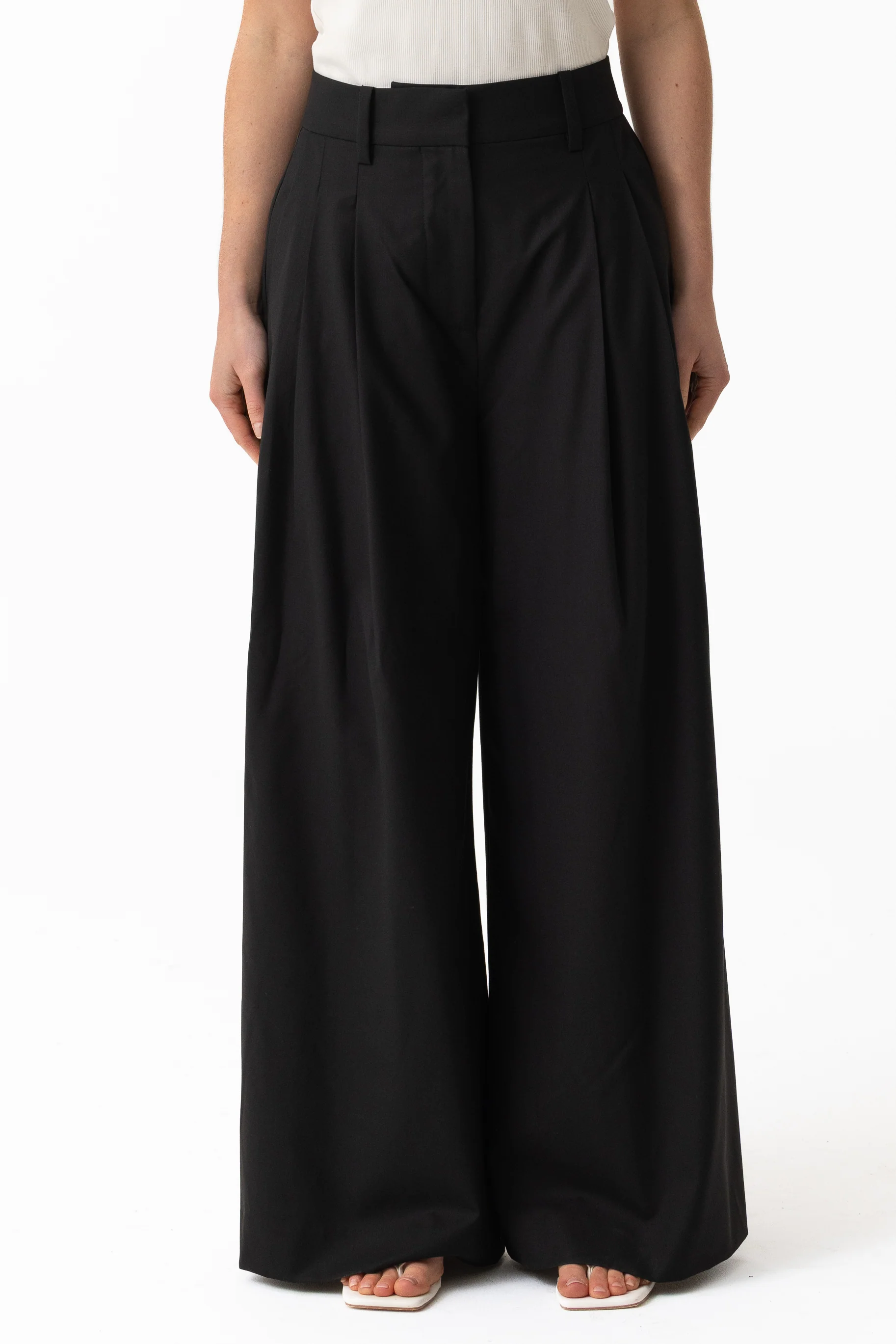 Leena Wool Tailored Pant - Black