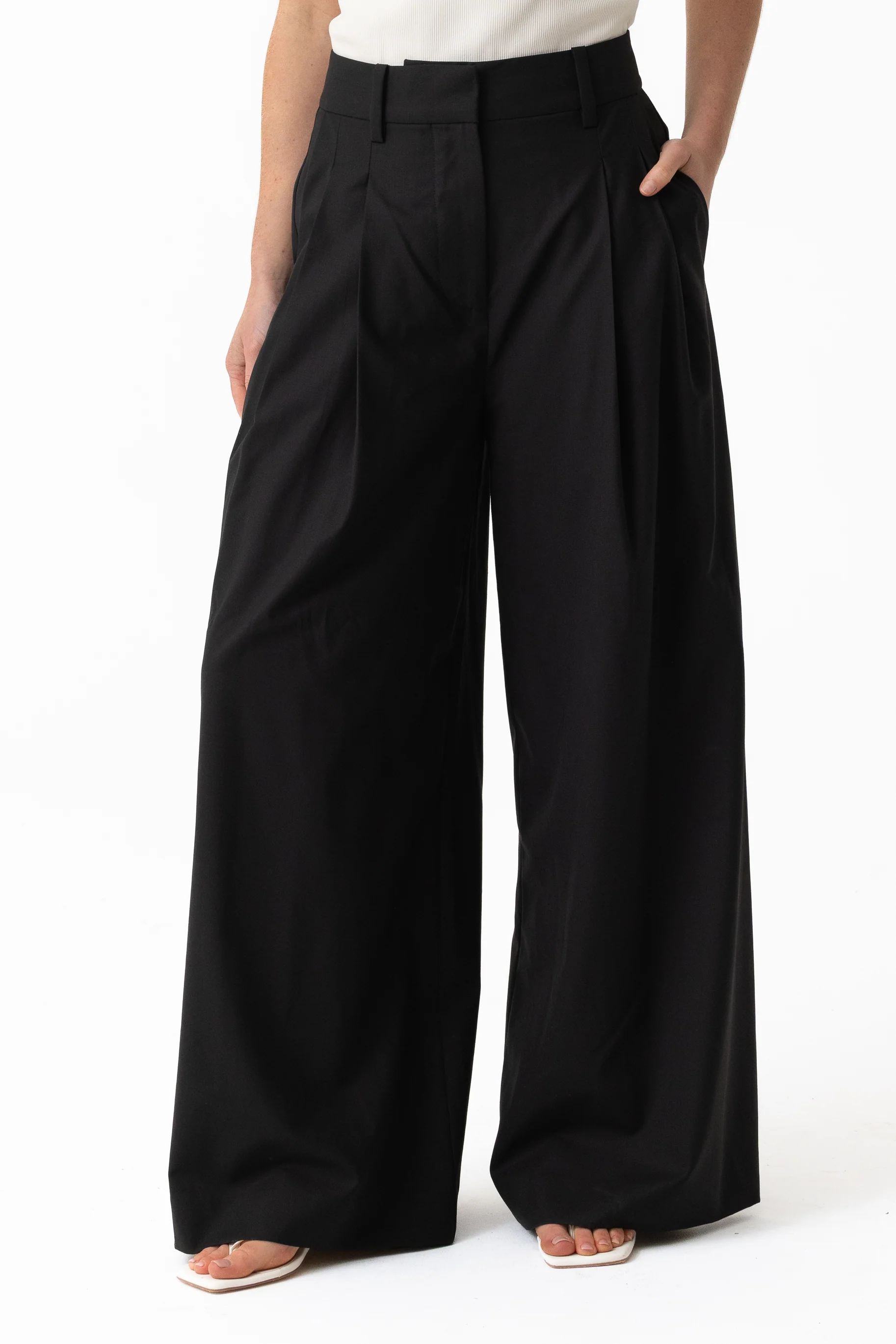 Leena Wool Tailored Pant - Black - Image 2