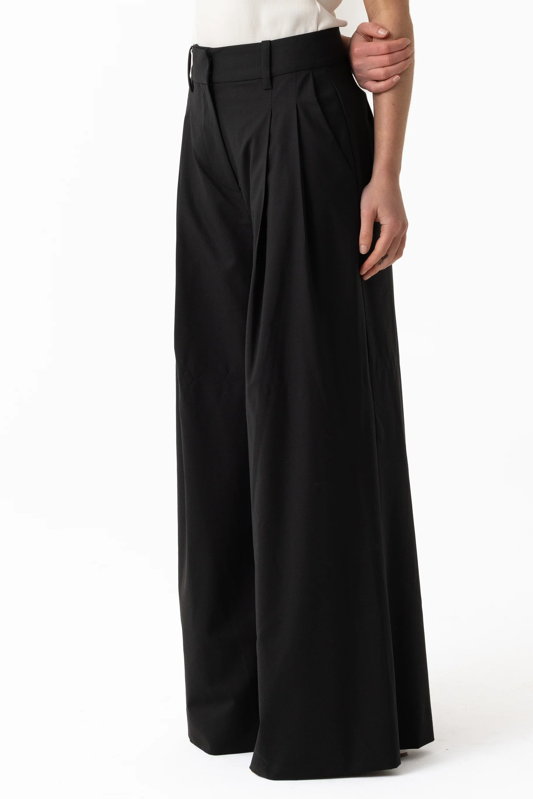 Leena Wool Tailored Pant - Black - Image 3
