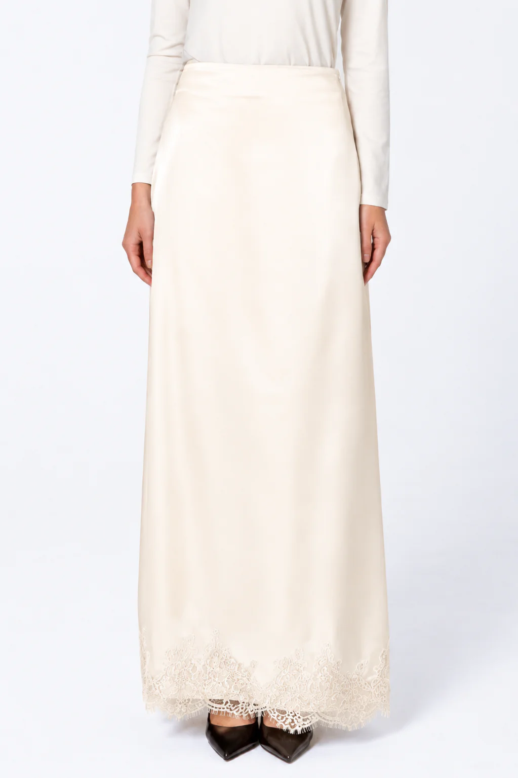 Sabrina Lace Detail Skirt - Ivory